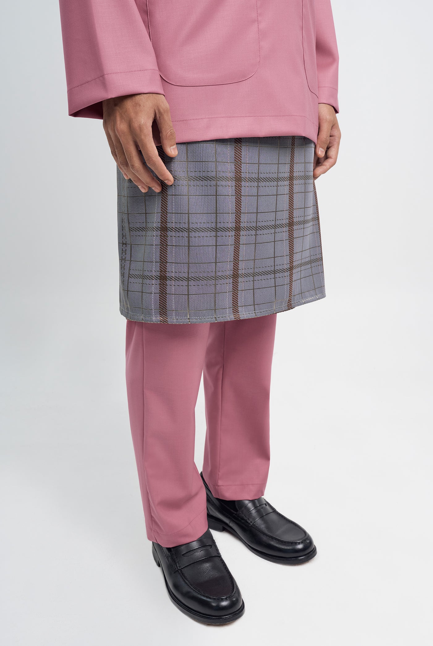 Patawali Classic Fit Baju Melayu Teluk Belanga - Pink Belacan