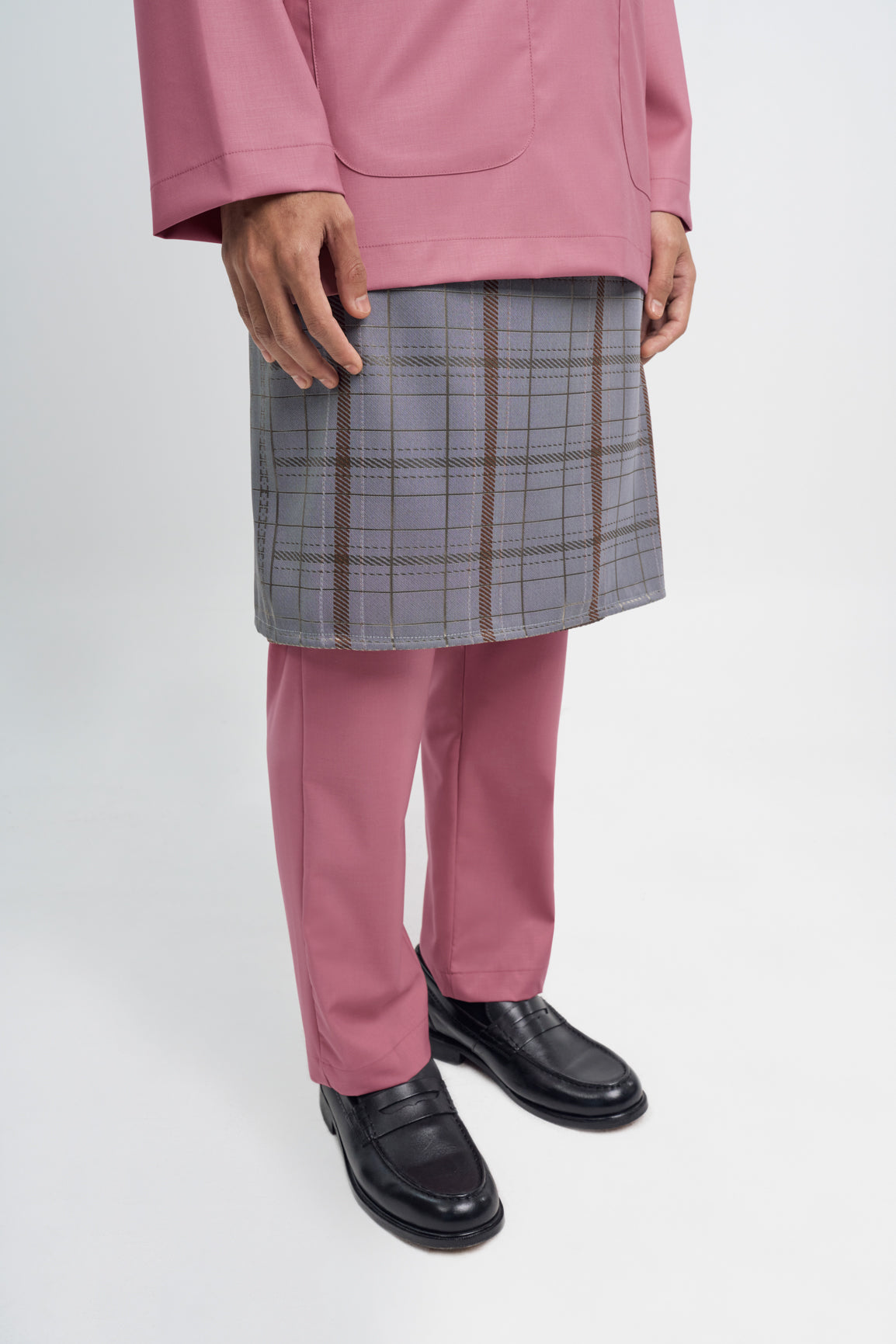 Patawali Classic Fit Baju Melayu Teluk Belanga - Pink Belacan