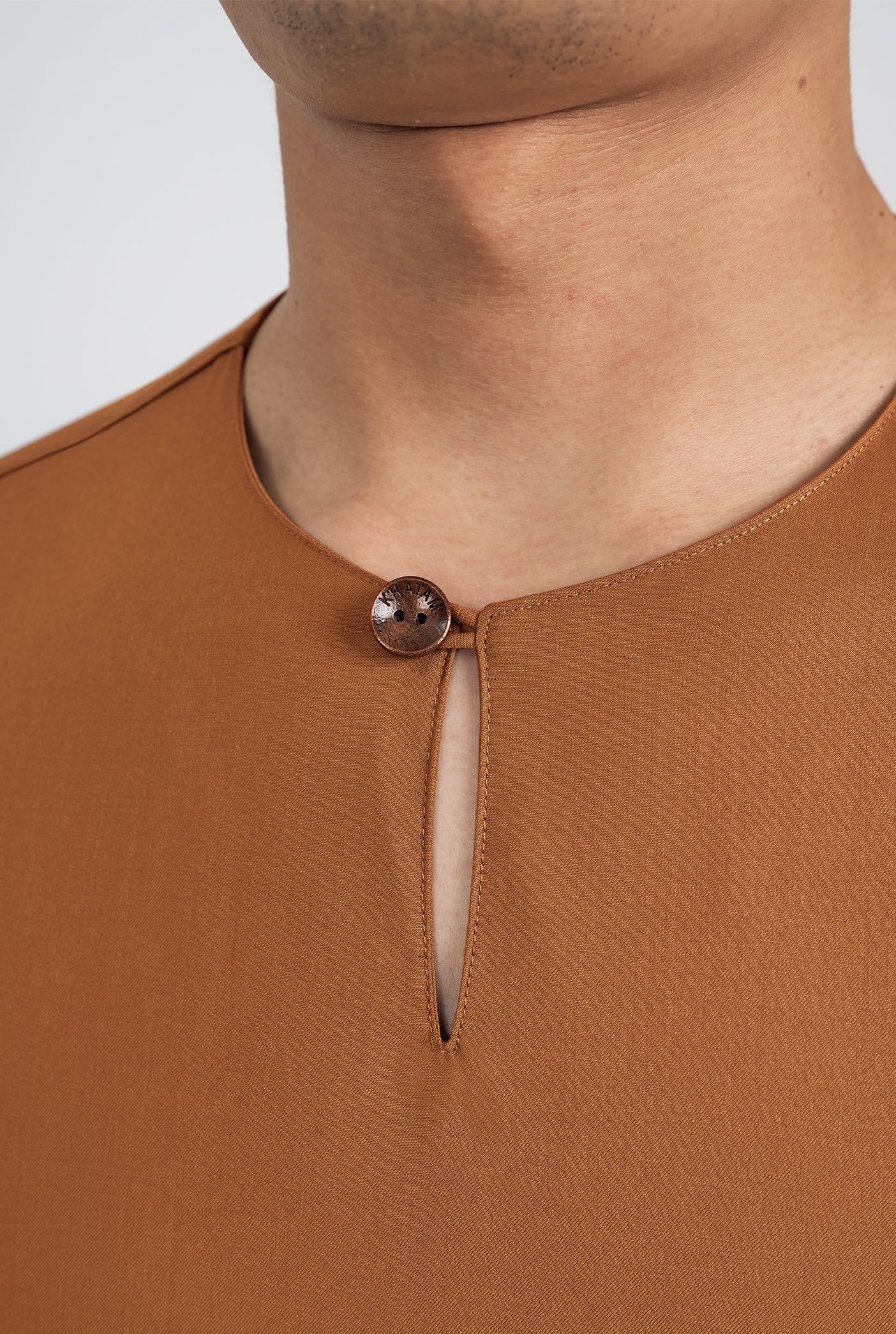 Patawali Classic Fit Baju Melayu Teluk Belanga - Apricot