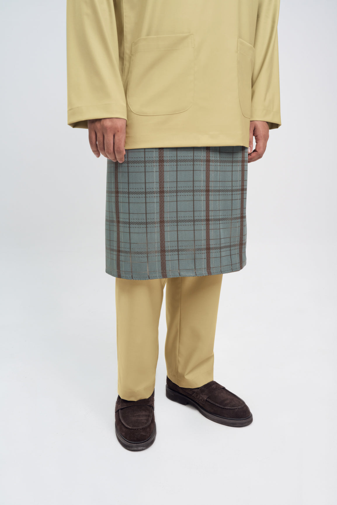Patawali Classic Fit Baju Melayu Teluk Belanga - Buttermilk