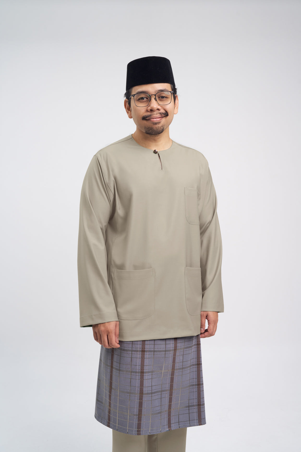 Patawali Classic Fit Baju Melayu Teluk Belanga - Light Khaki