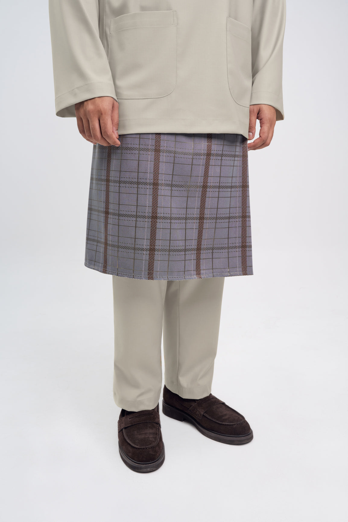 Patawali Classic Fit Baju Melayu Teluk Belanga - Light Khaki