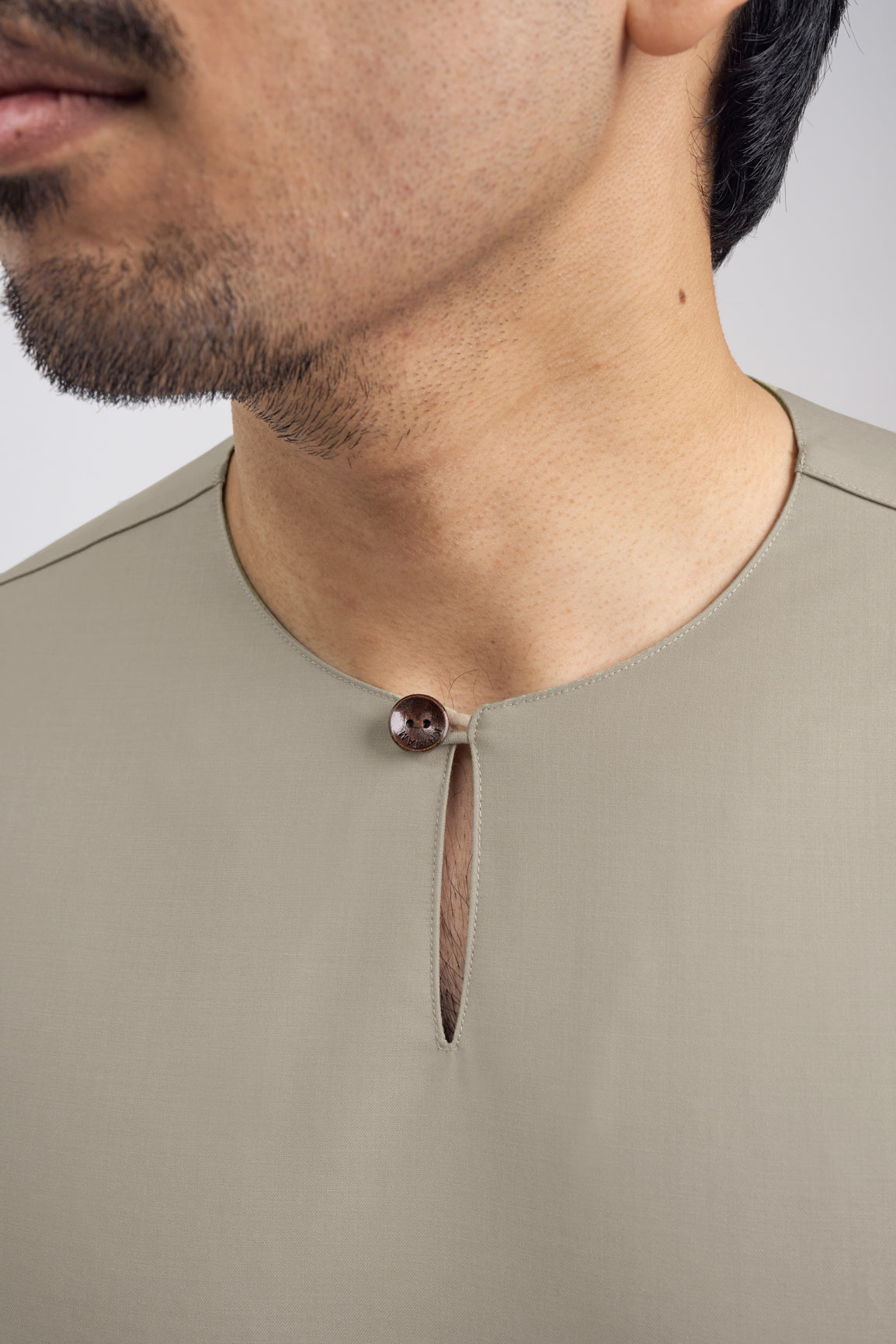 Patawali Classic Fit Baju Melayu Teluk Belanga - Light Khaki