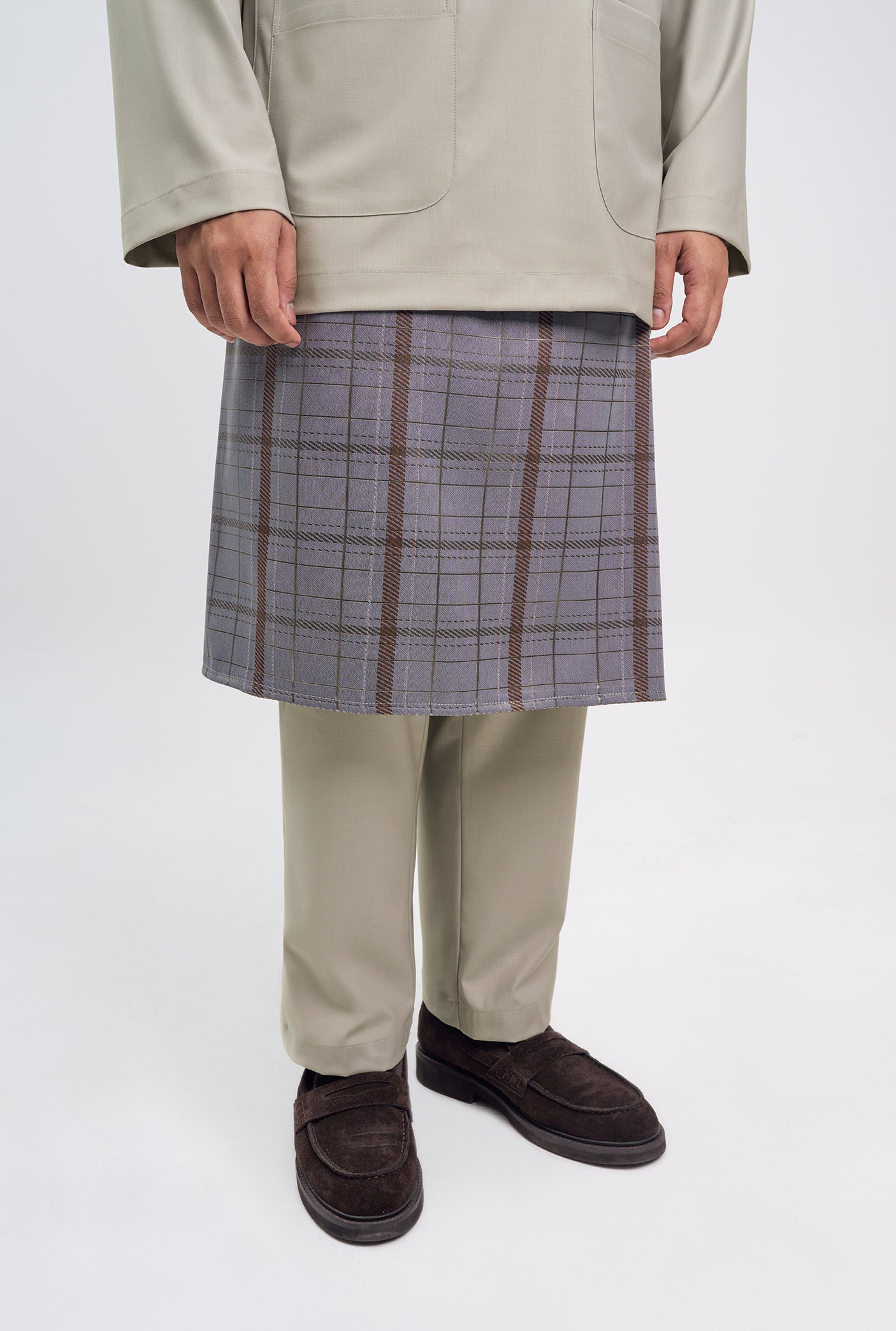 Patawali Classic Fit Baju Melayu Teluk Belanga - Light Taupe