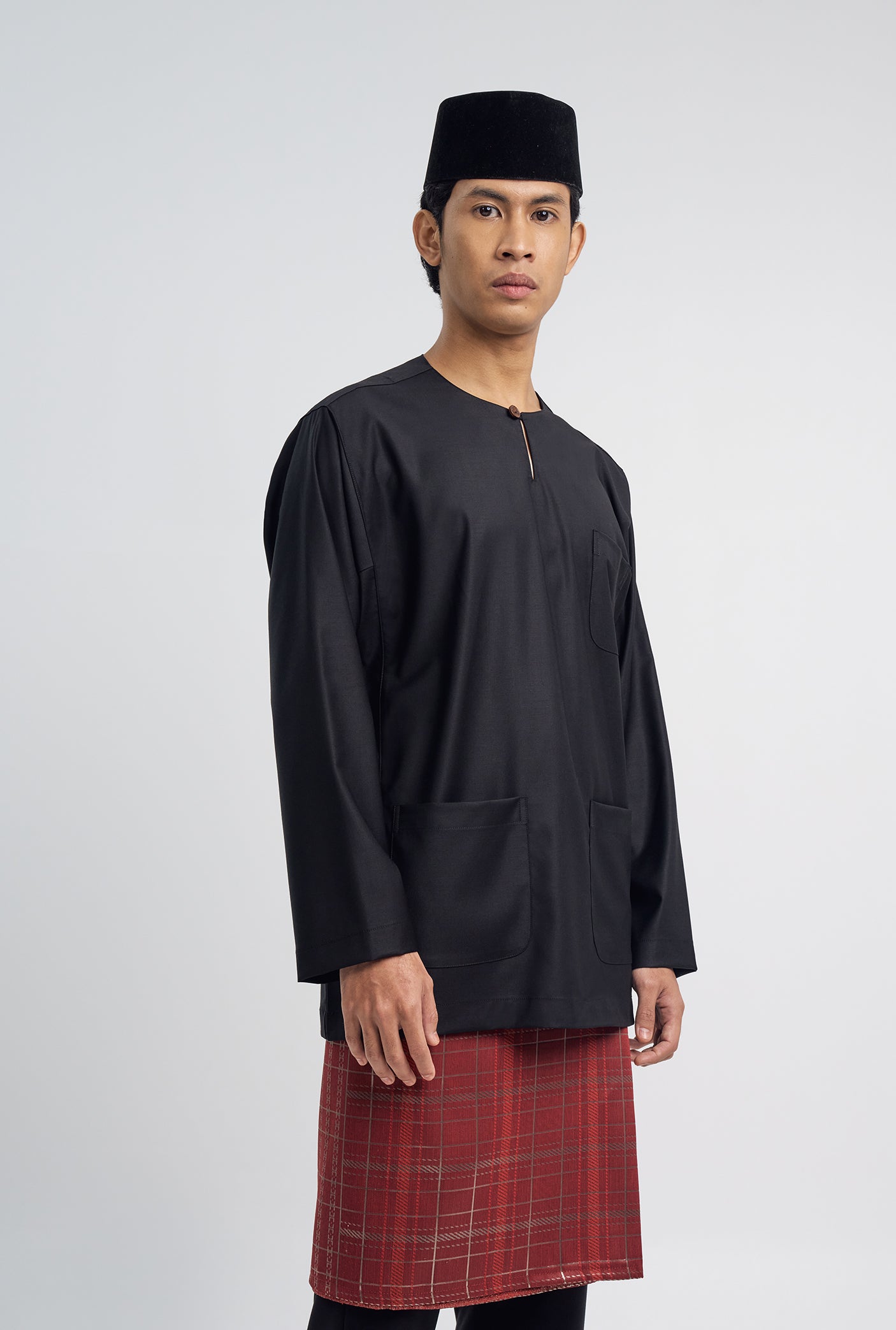 Patawali Classic Fit Baju Melayu Teluk Belanga - Opal Black