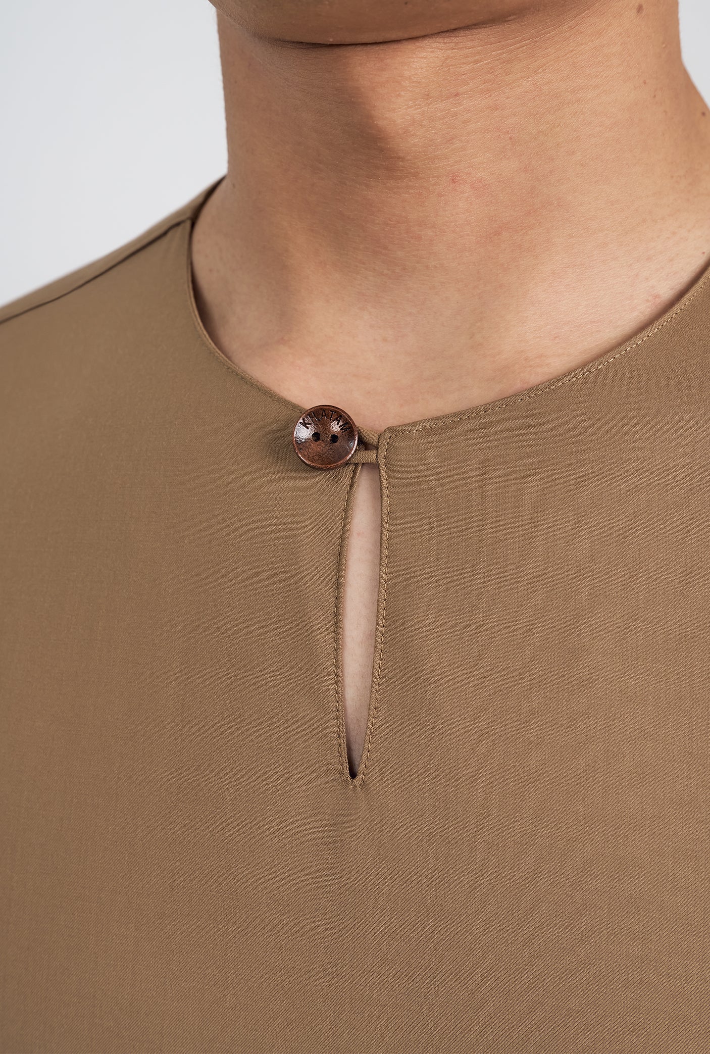 Patawali Classic Fit Baju Melayu Teluk Belanga - Hazel Brown