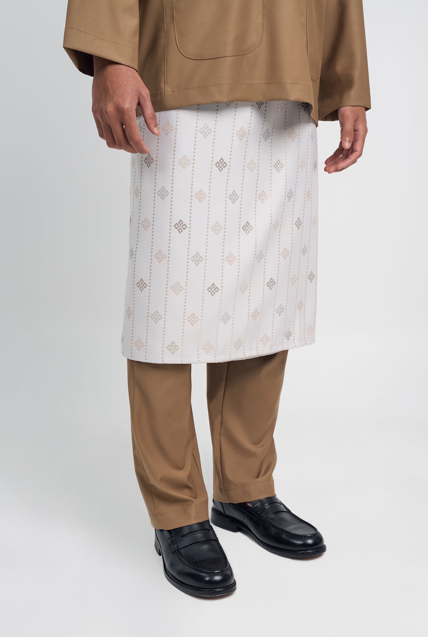 Patawali Classic Fit Baju Melayu Teluk Belanga - Hazel Brown