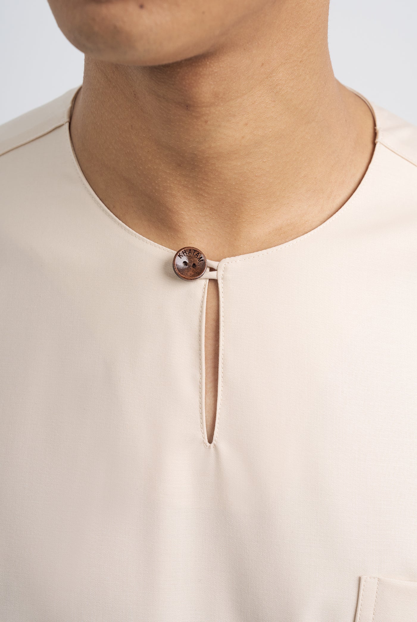 Patawali Classic Fit Baju Melayu Teluk Belanga - Ecru Beige