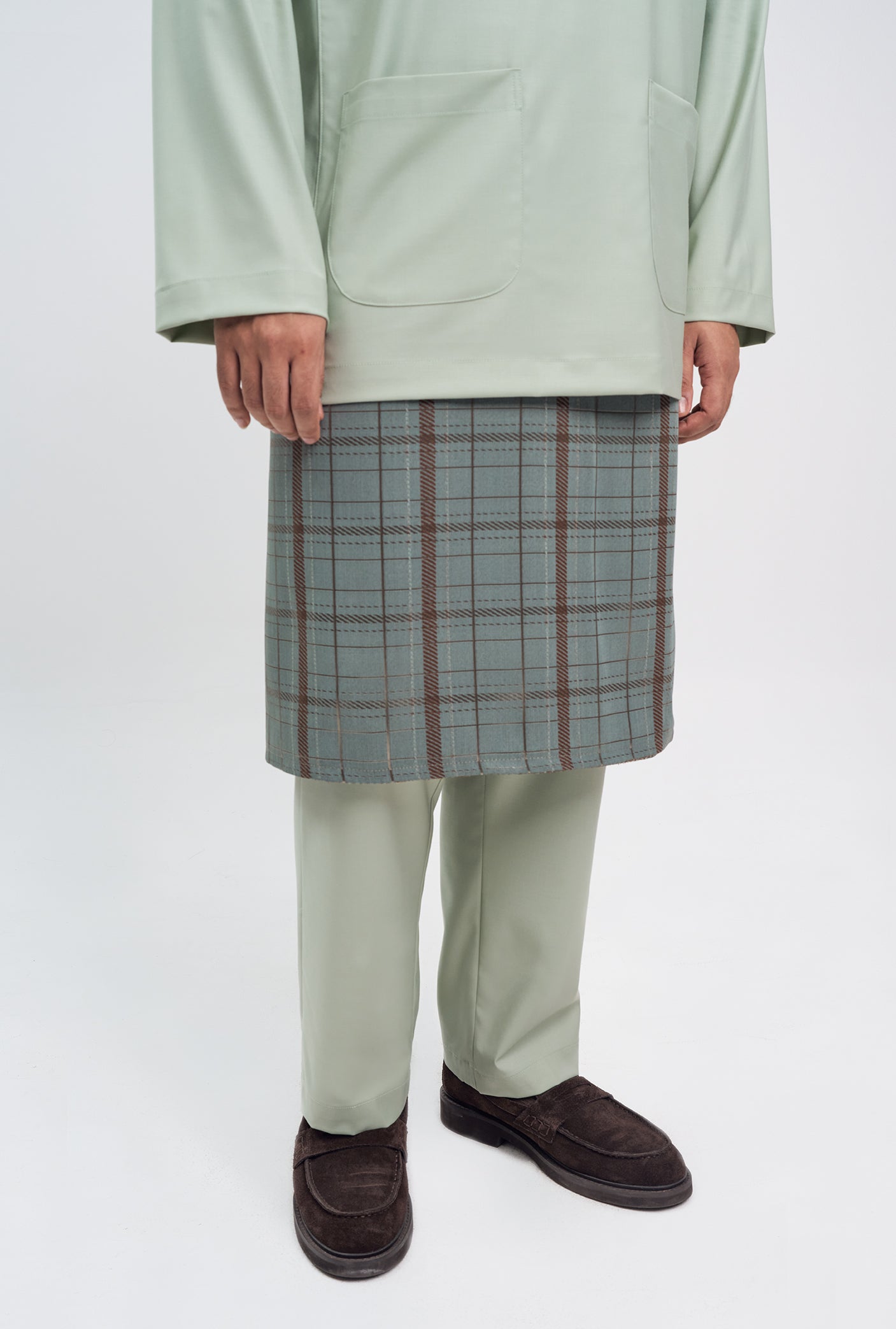 Patawali Classic Fit Baju Melayu Teluk Belanga - Mint Green