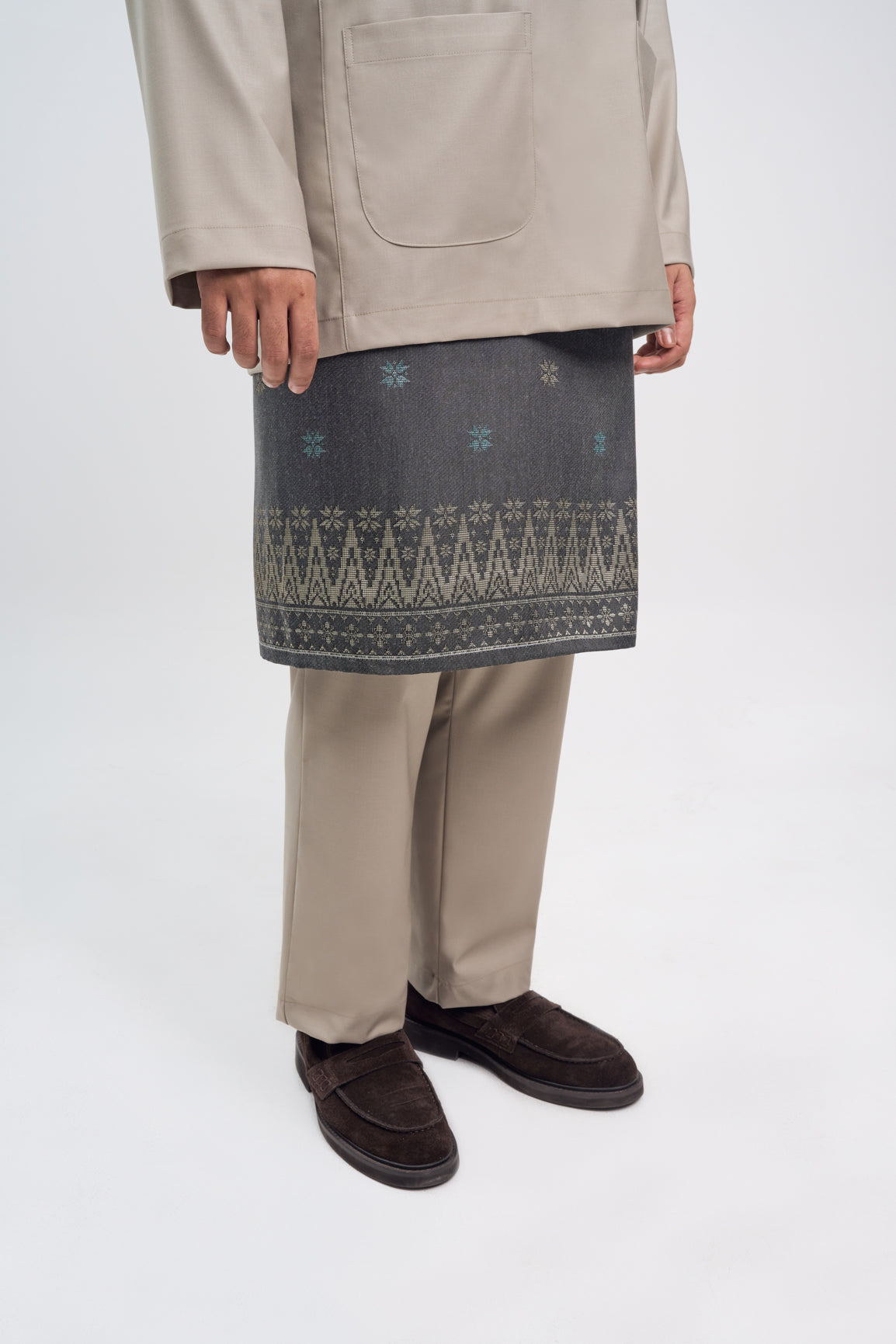 Patawali Classic Fit Baju Melayu Teluk Belanga - Light Olive