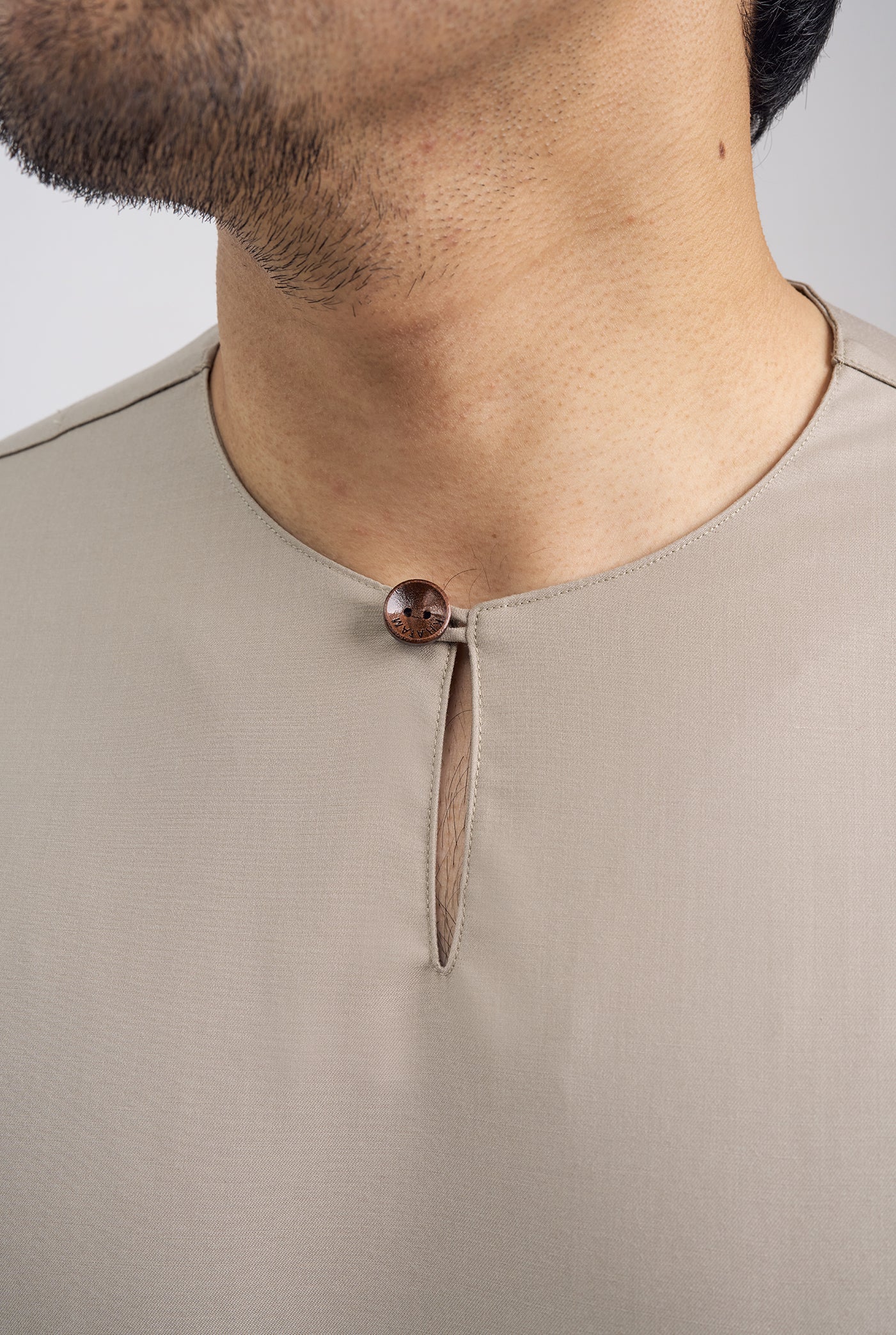 Patawali Classic Fit Baju Melayu Teluk Belanga - Light Olive