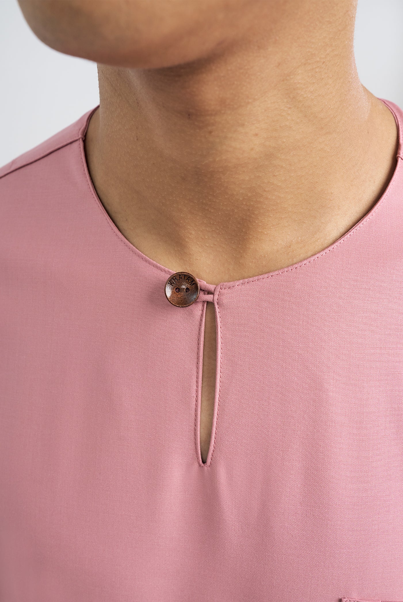 Patawali Classic Fit Baju Melayu Teluk Belanga - Dusty Pink