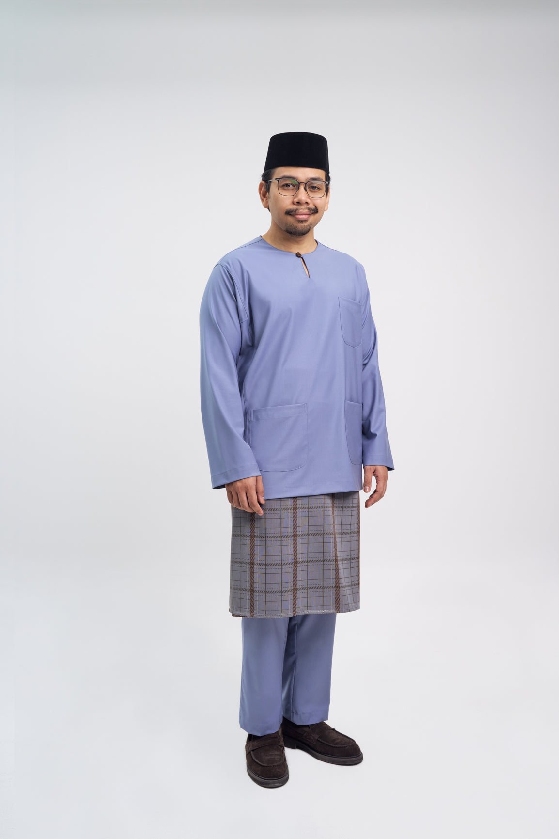 Patawali Classic Fit Baju Melayu Teluk Belanga - Stone Blue