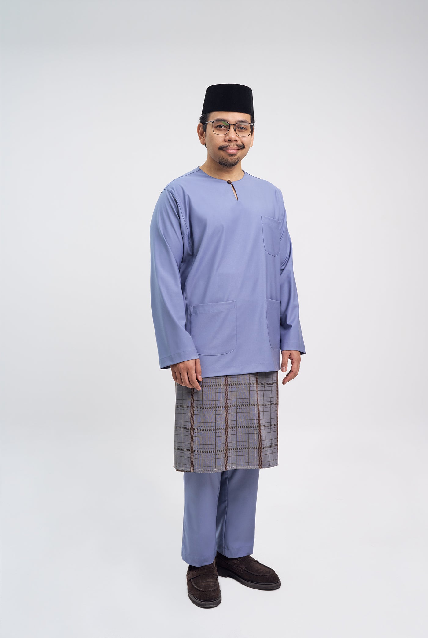 Patawali Classic Fit Baju Melayu Teluk Belanga - Stone Blue