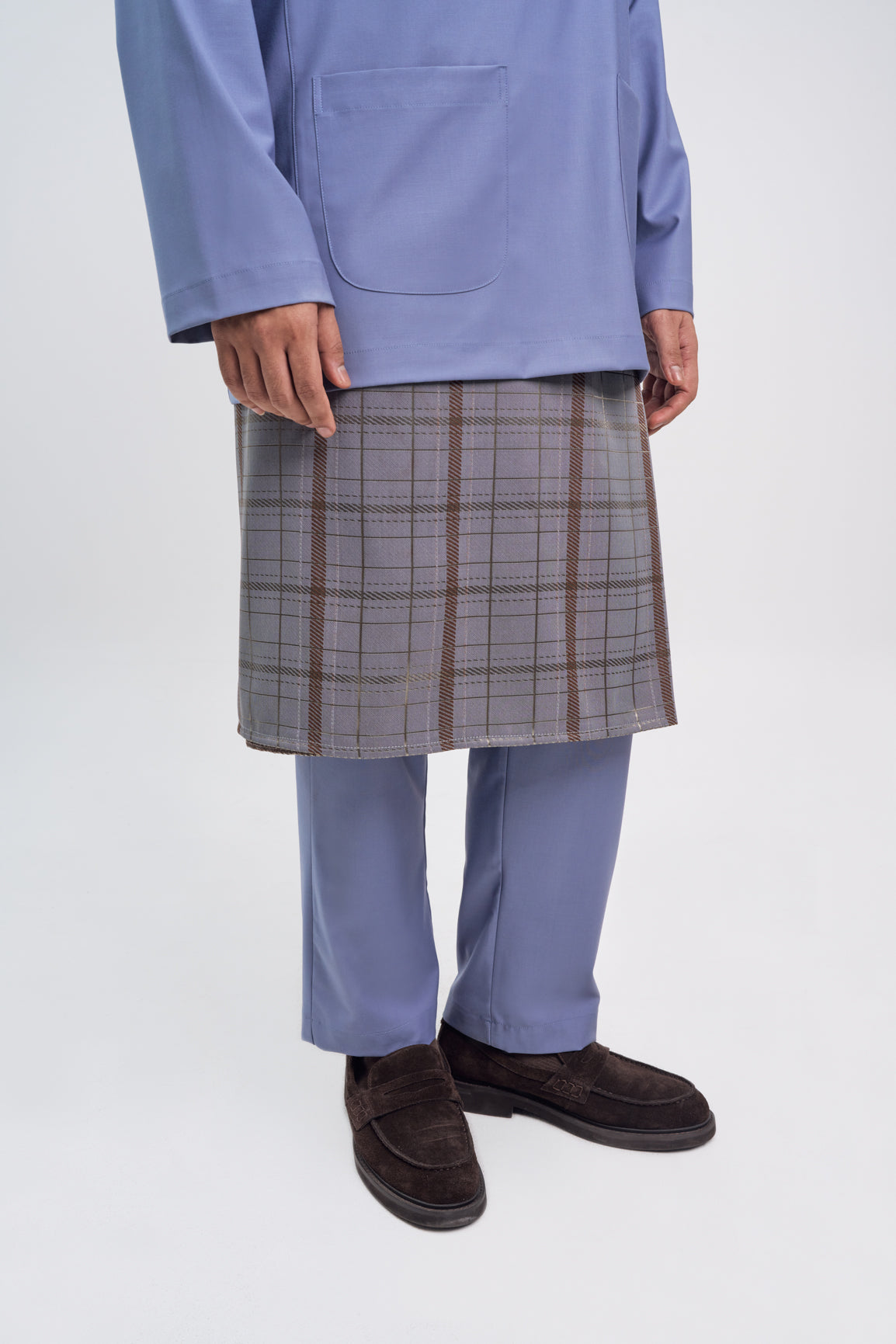 Patawali Classic Fit Baju Melayu Teluk Belanga - Stone Blue