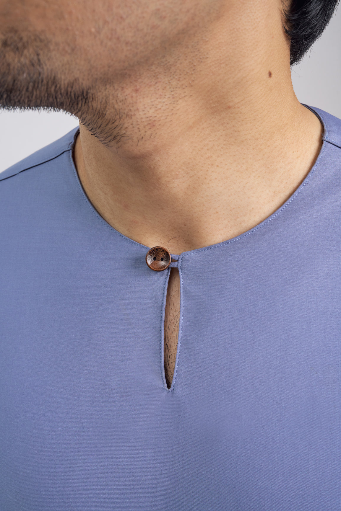 Patawali Classic Fit Baju Melayu Teluk Belanga - Stone Blue