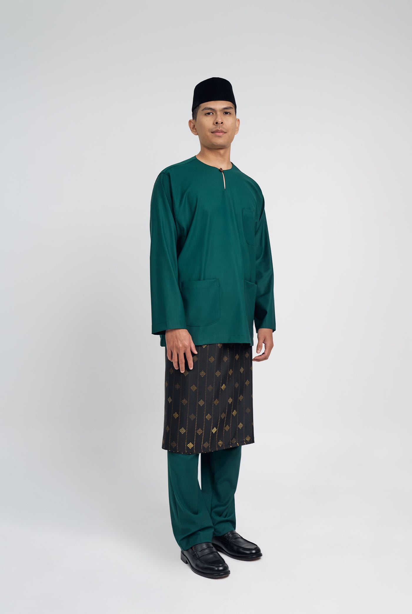 Patawali Classic Fit Baju Melayu Teluk Belanga - Emerald Green
