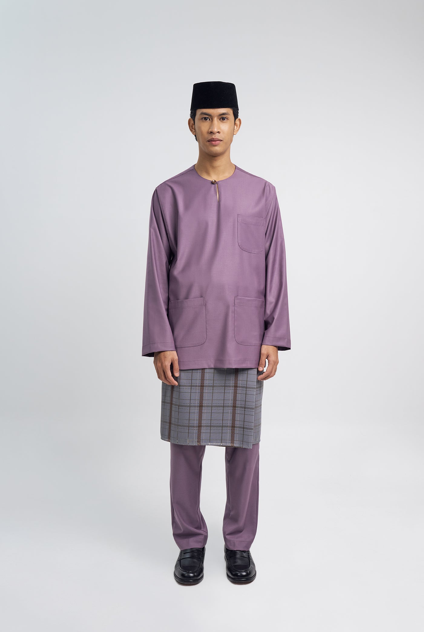 Patawali Classic Fit Baju Melayu Teluk Belanga - Dusty Lilac