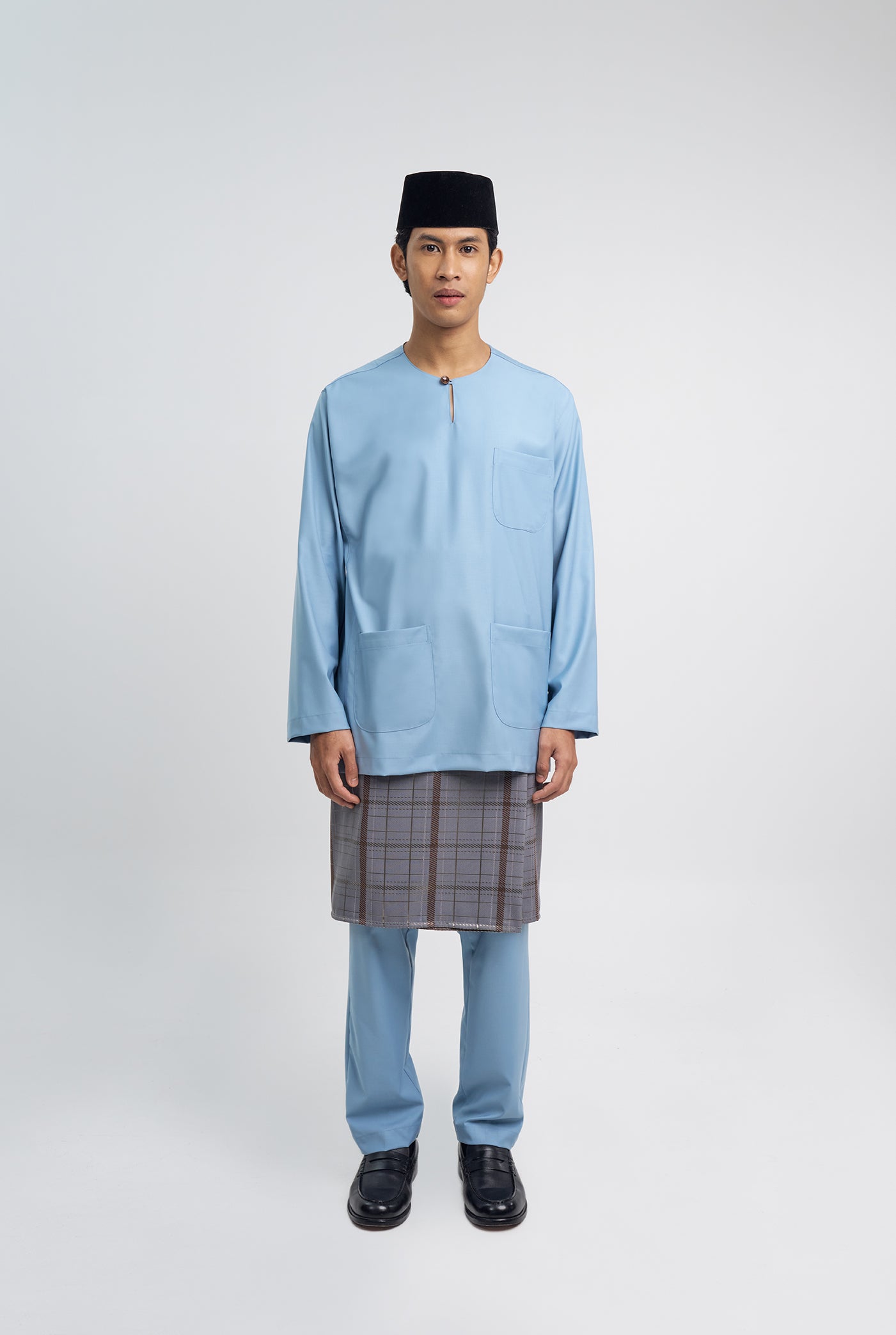 Patawali Classic Fit Baju Melayu Teluk Belanga - Light Blue