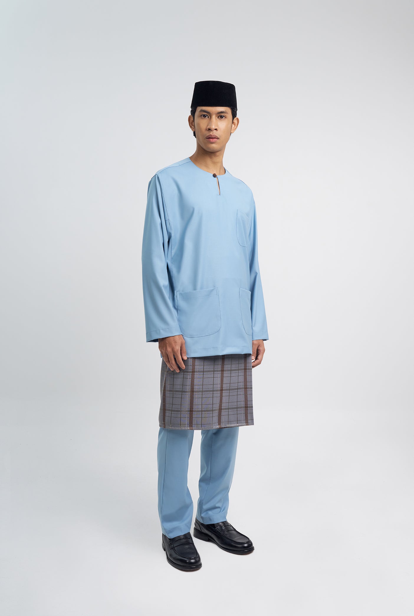 Patawali Classic Fit Baju Melayu Teluk Belanga - Light Blue