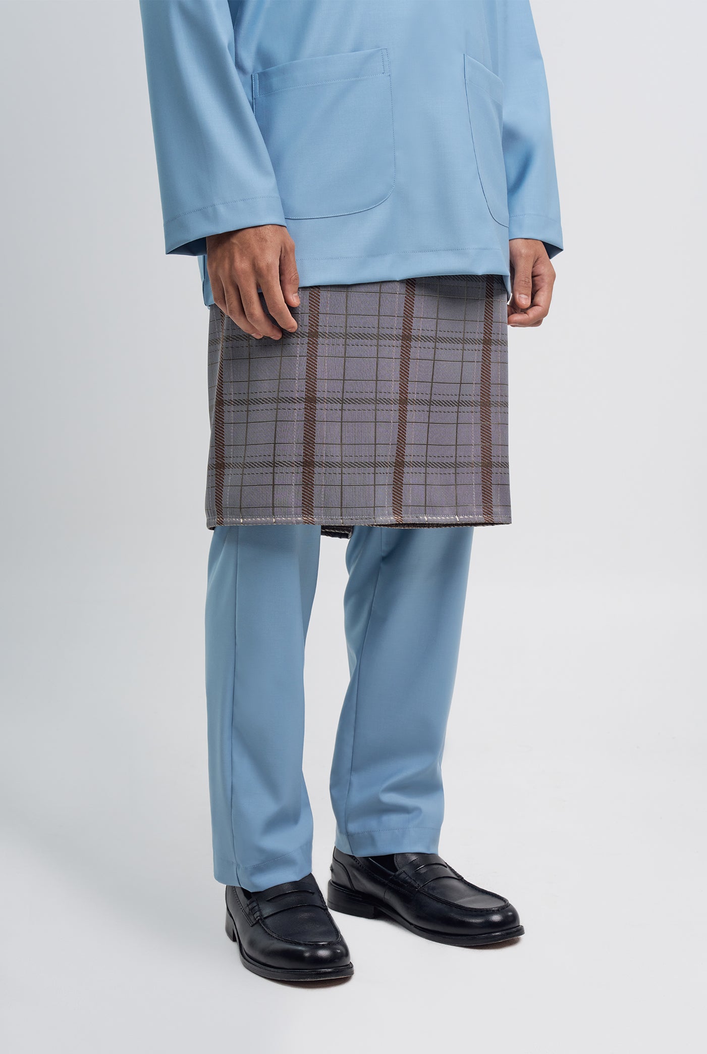 Patawali Classic Fit Baju Melayu Teluk Belanga - Light Blue
