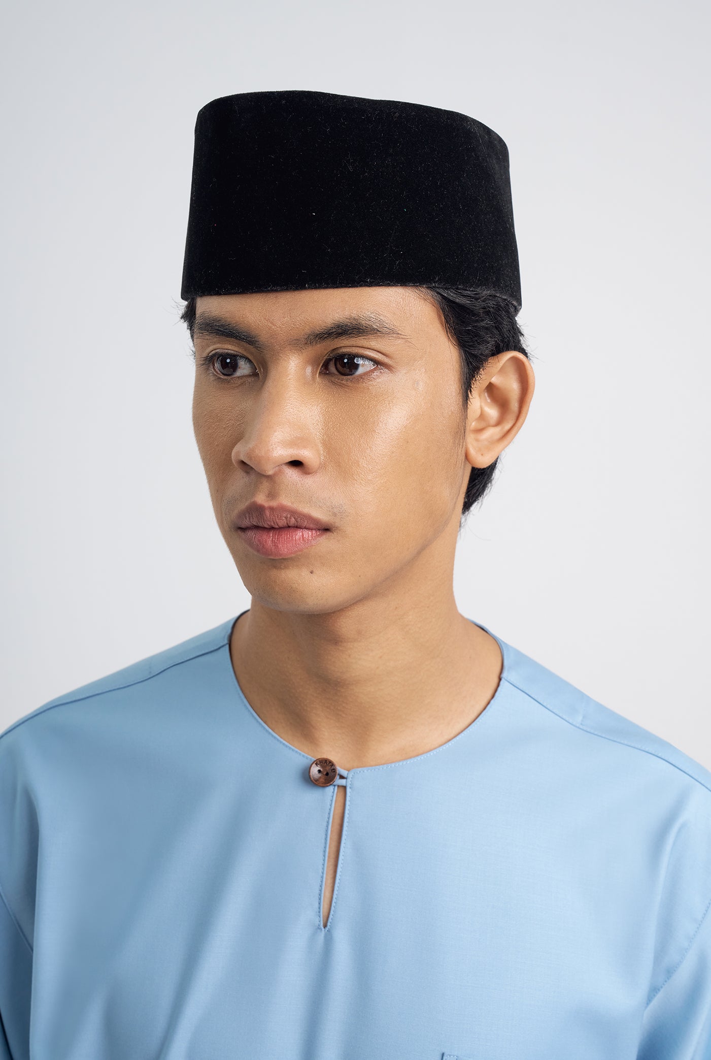 Patawali Classic Fit Baju Melayu Teluk Belanga - Light Blue