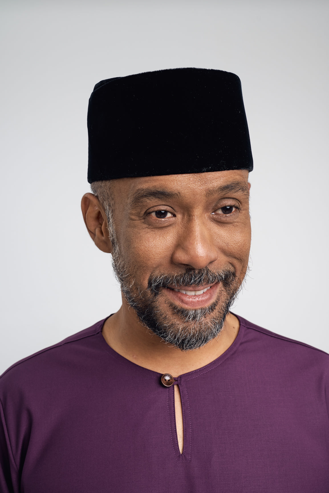 Patawali Modern Fit Baju Melayu Teluk Belanga - Dark Purple