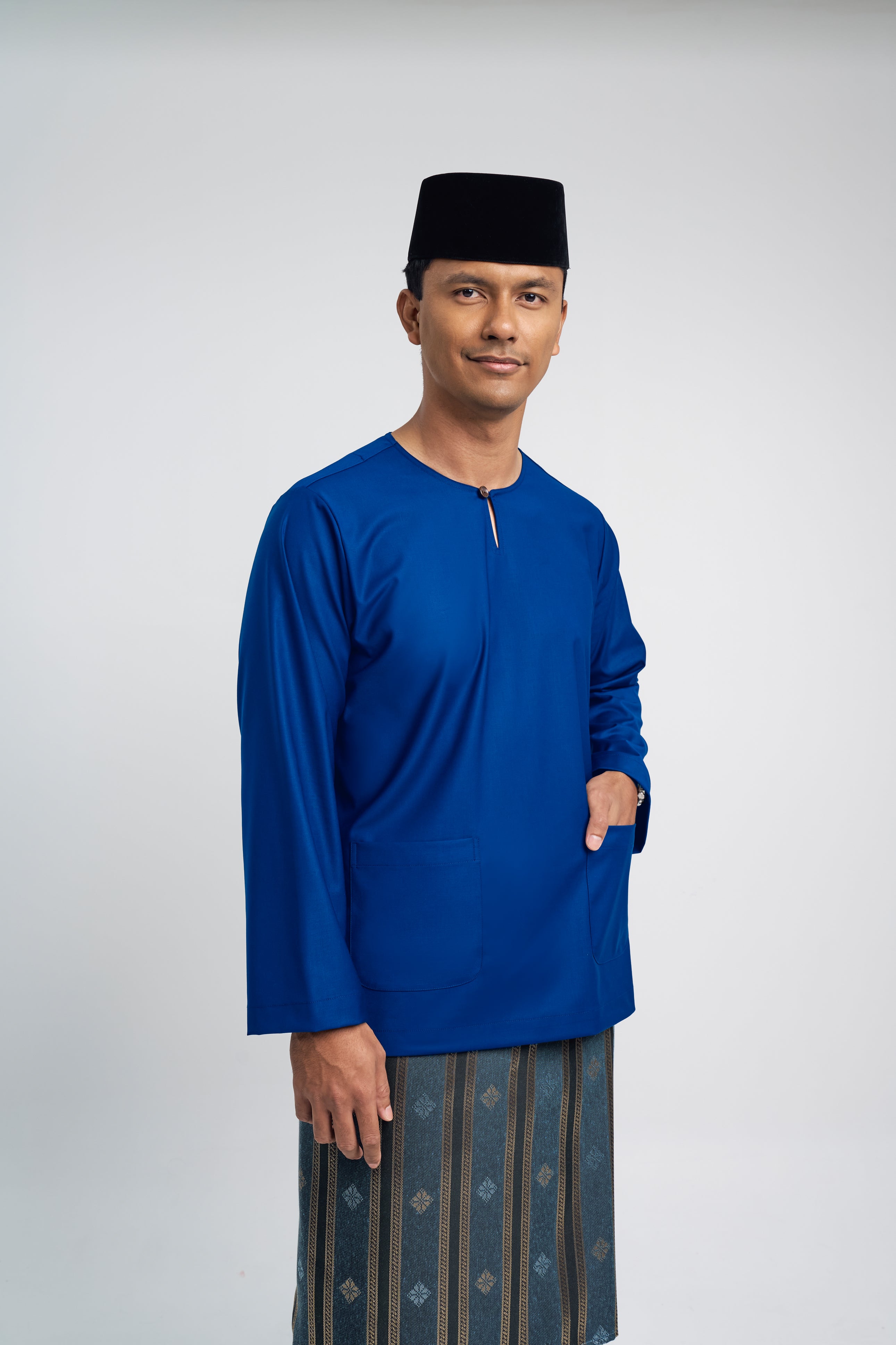 Patawali Modern Fit Baju Melayu Teluk Belanga - Royal Blue