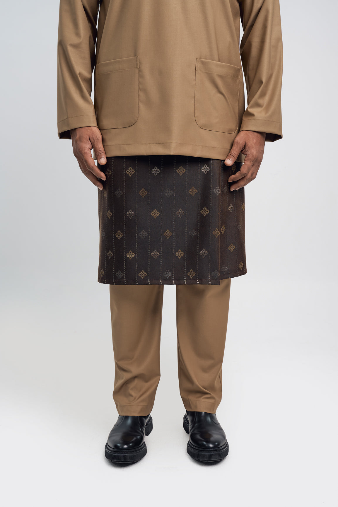 Patawali Modern Fit Baju Melayu Teluk Belanga - Hazel Brown