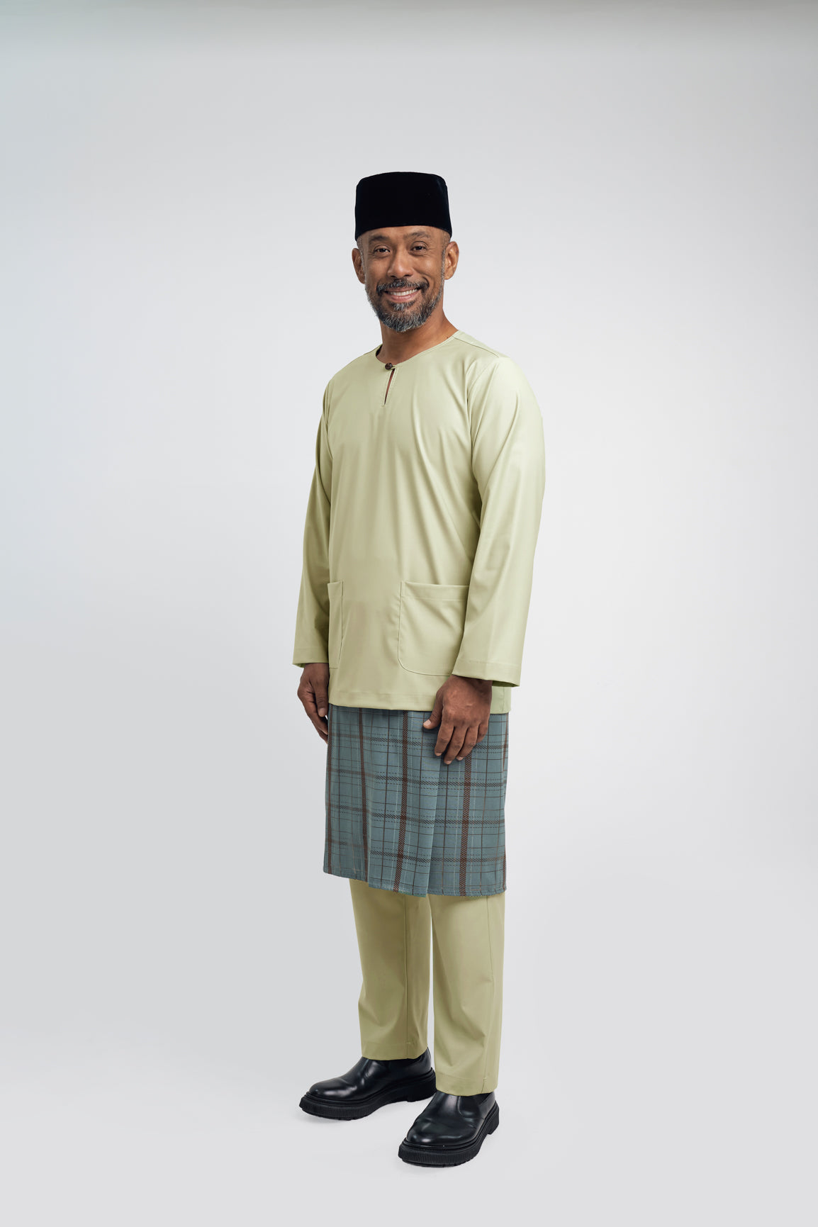 Patawali Modern Fit Baju Melayu Teluk Belanga - Honeydew