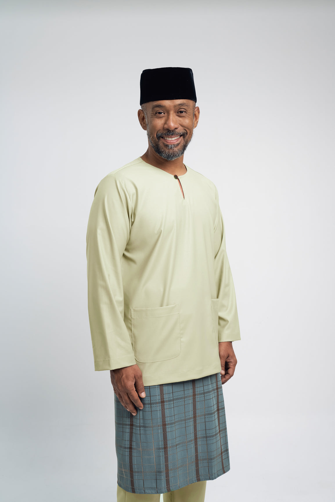 Patawali Modern Fit Baju Melayu Teluk Belanga - Honeydew