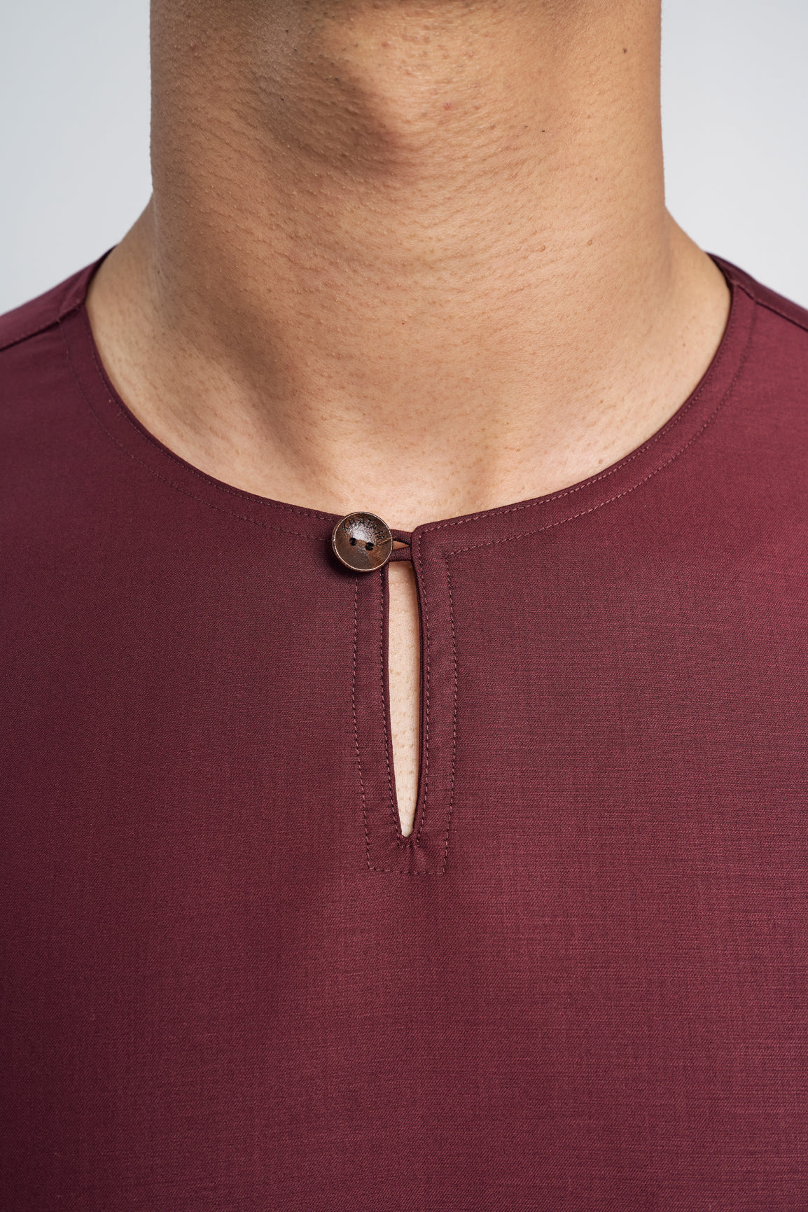 Patawali Modern Fit Baju Melayu Teluk Belanga - Burgundy Red