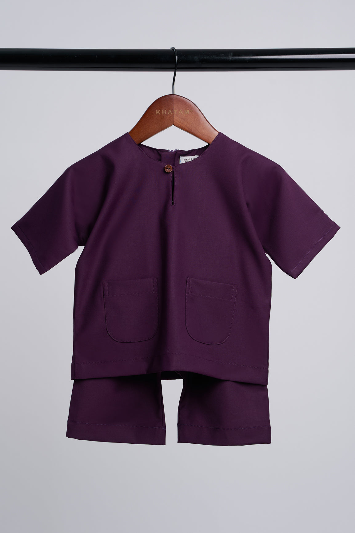 Patawali Baby Boys Baju Melayu Teluk Belanga - Dark Purple