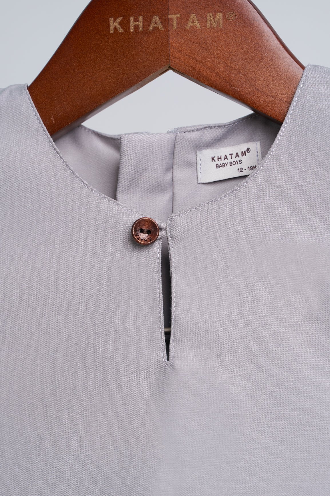 Patawali Baby Boys Baju Melayu Teluk Belanga - Ash Grey