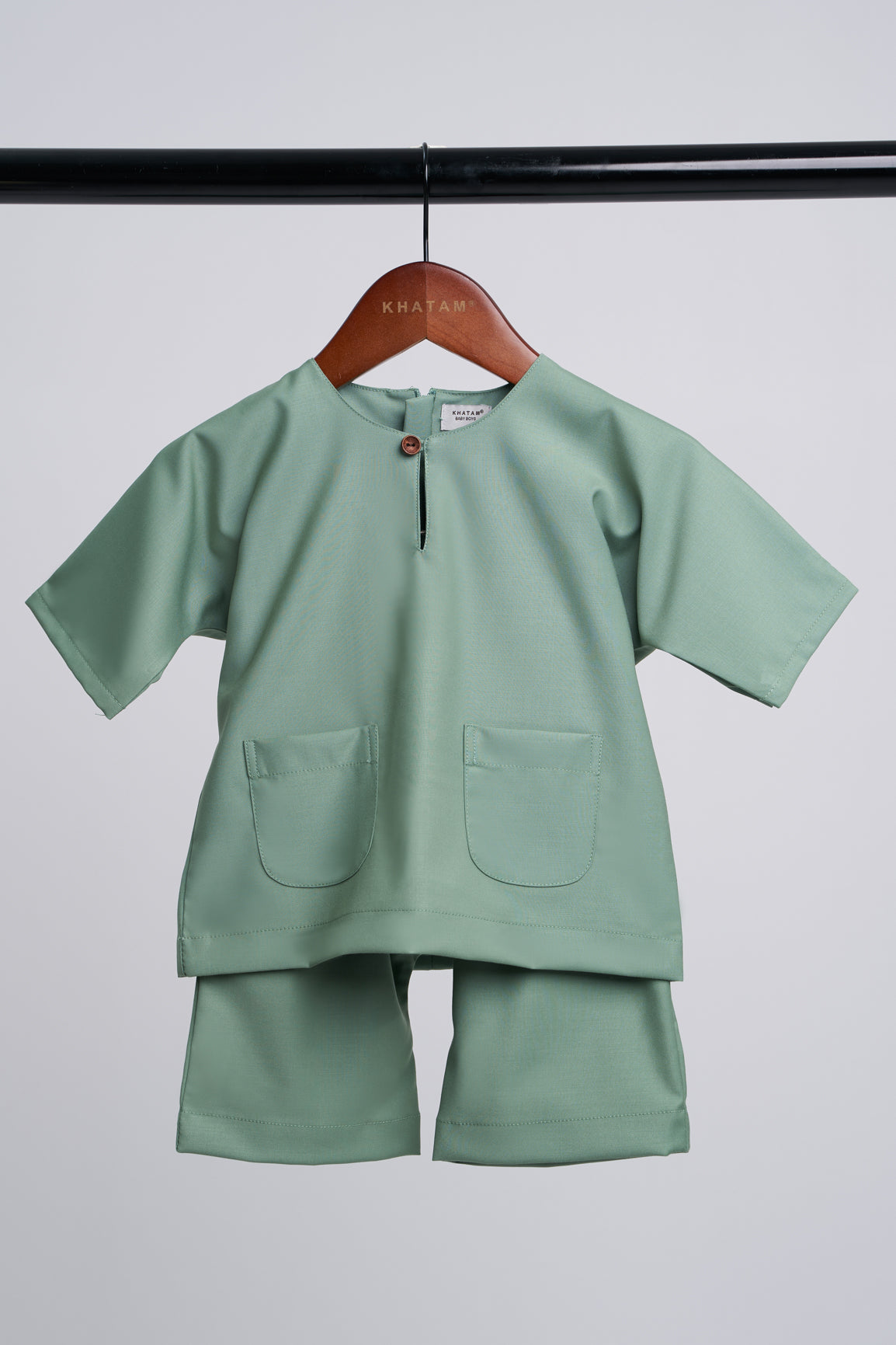 Patawali Baby Boys Baju Melayu Teluk Belanga - Grass Green