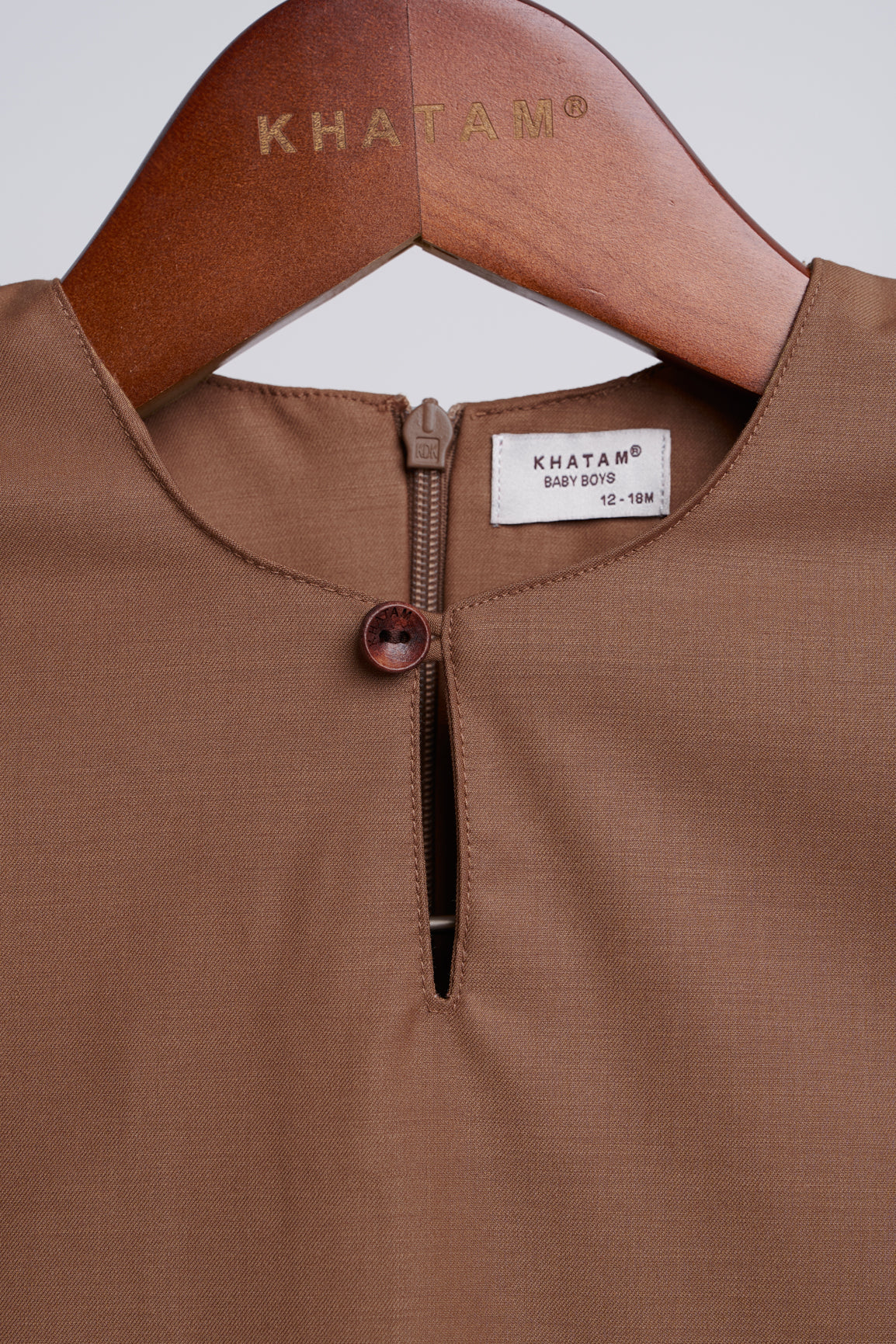 Patawali Baby Boys Baju Melayu Teluk Belanga - Coffee Brown