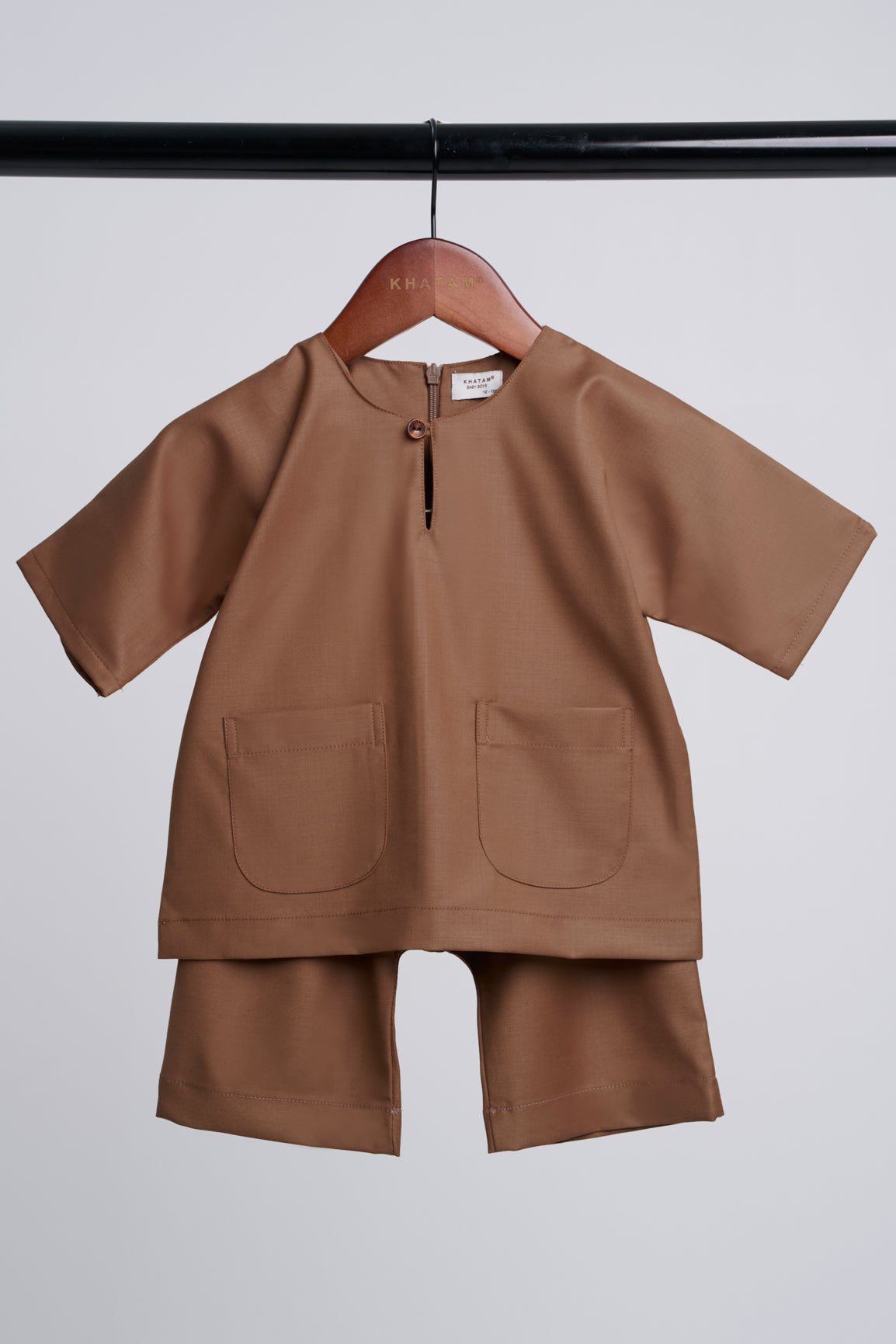Patawali Baby Boys Baju Melayu Teluk Belanga - Coffee Brown