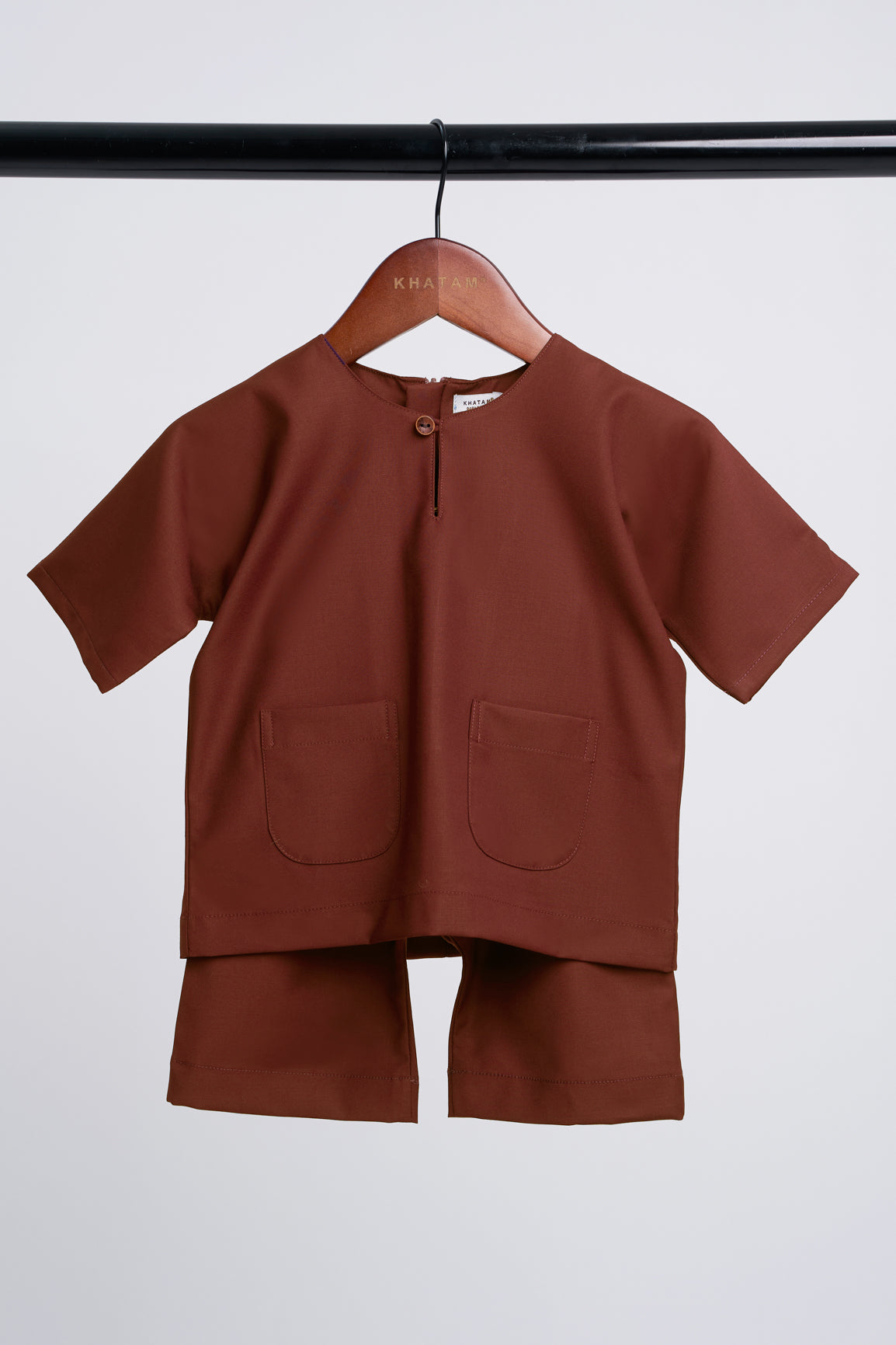 Patawali Baby Boys Baju Melayu Teluk Belanga - Bean Brown