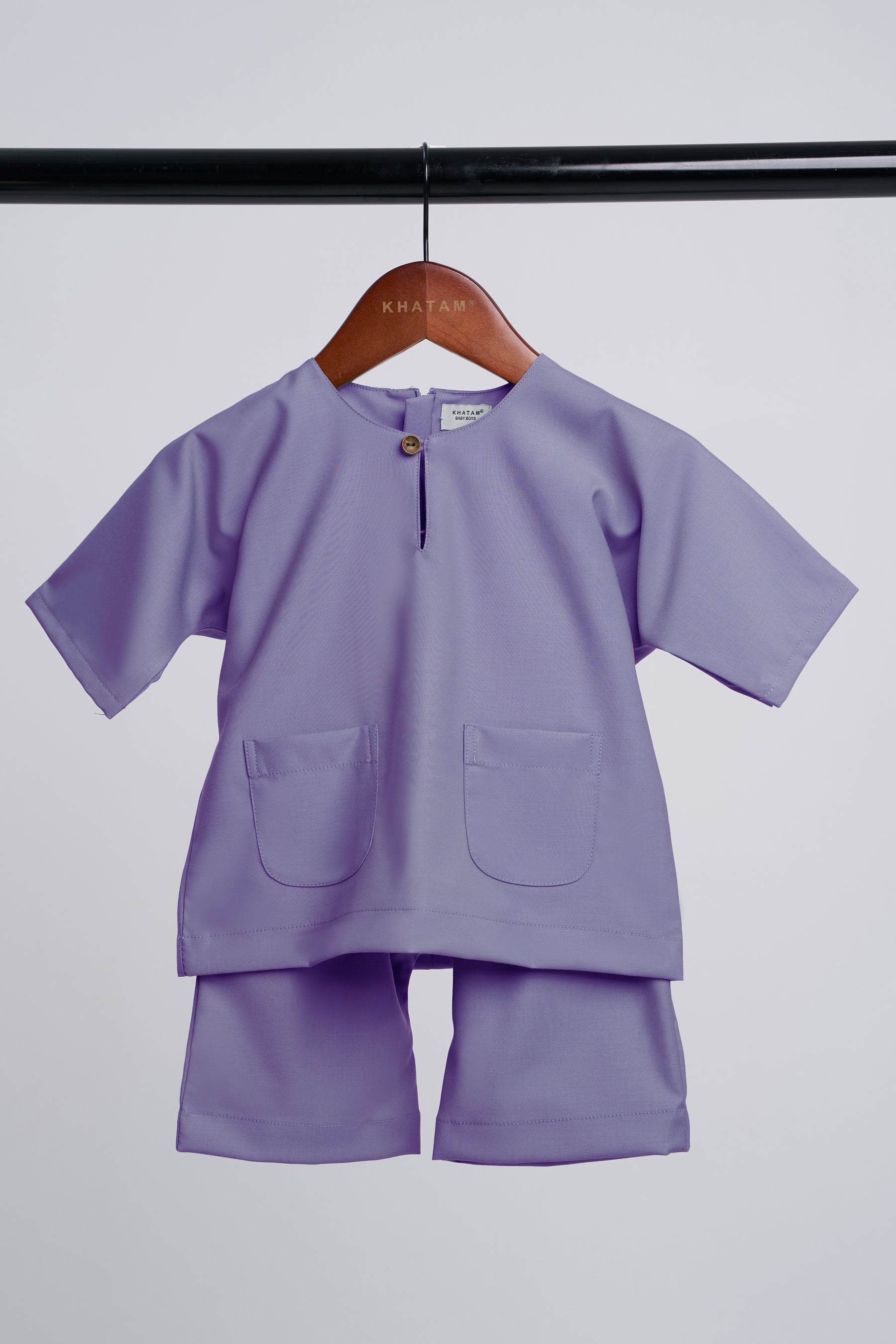 Patawali Baby Boys Baju Melayu Teluk Belanga - Purple Yam