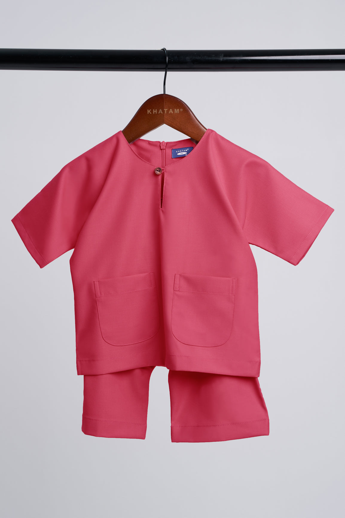 Patawali Baby Boys Baju Melayu Teluk Belanga - Rose Red