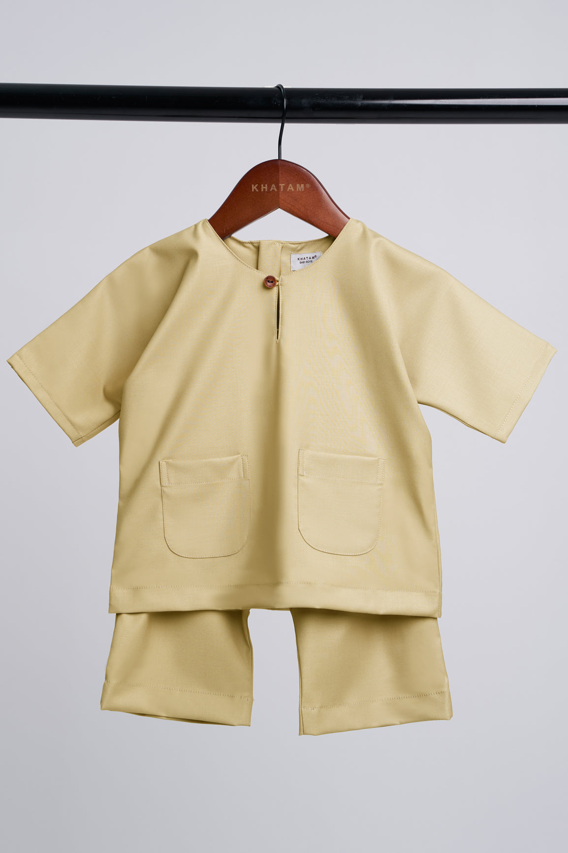 Patawali Baby Boys Baju Melayu Teluk Belanga - Buttermilk