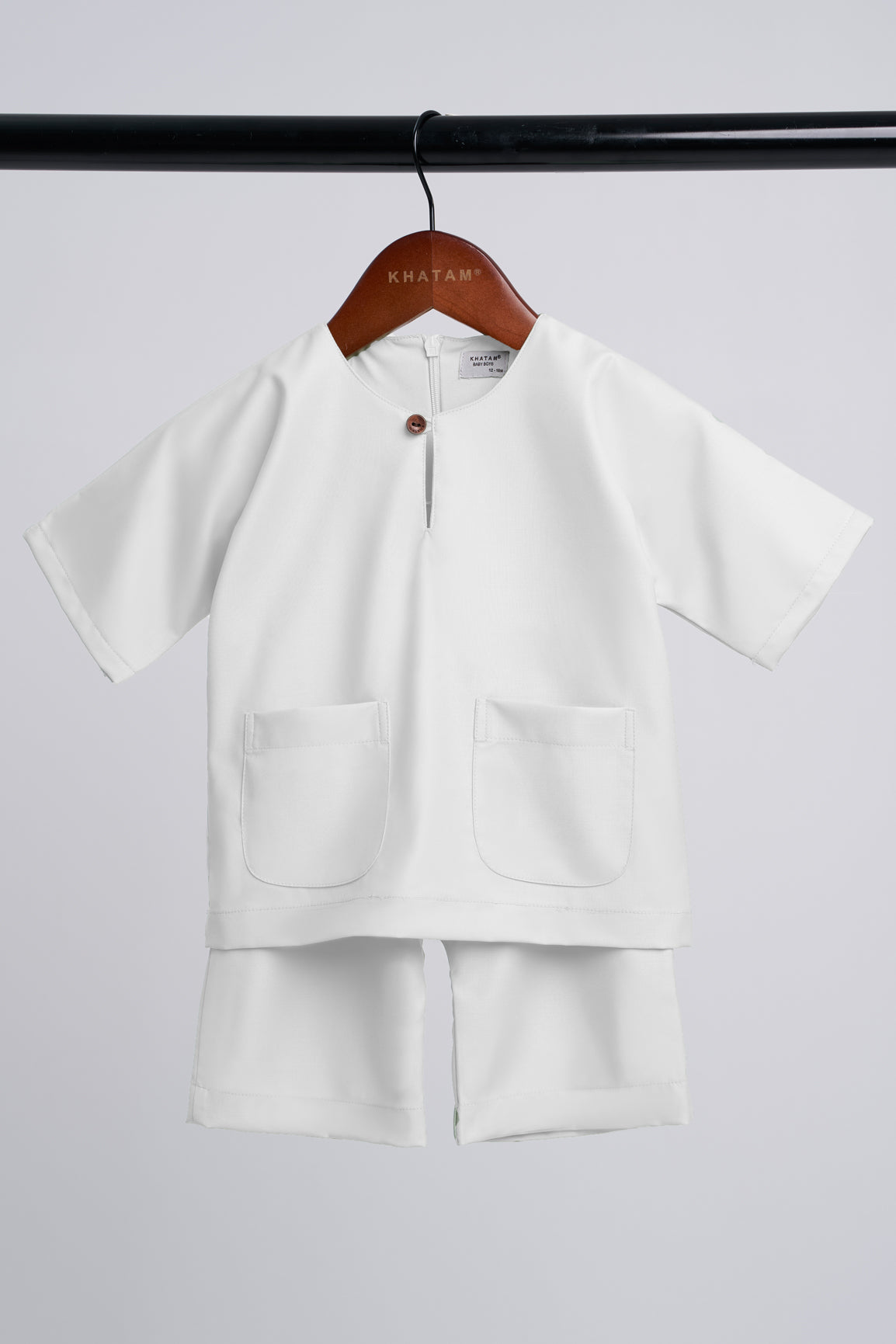 Patawali Baby Boys Baju Melayu Teluk Belanga - Antique White