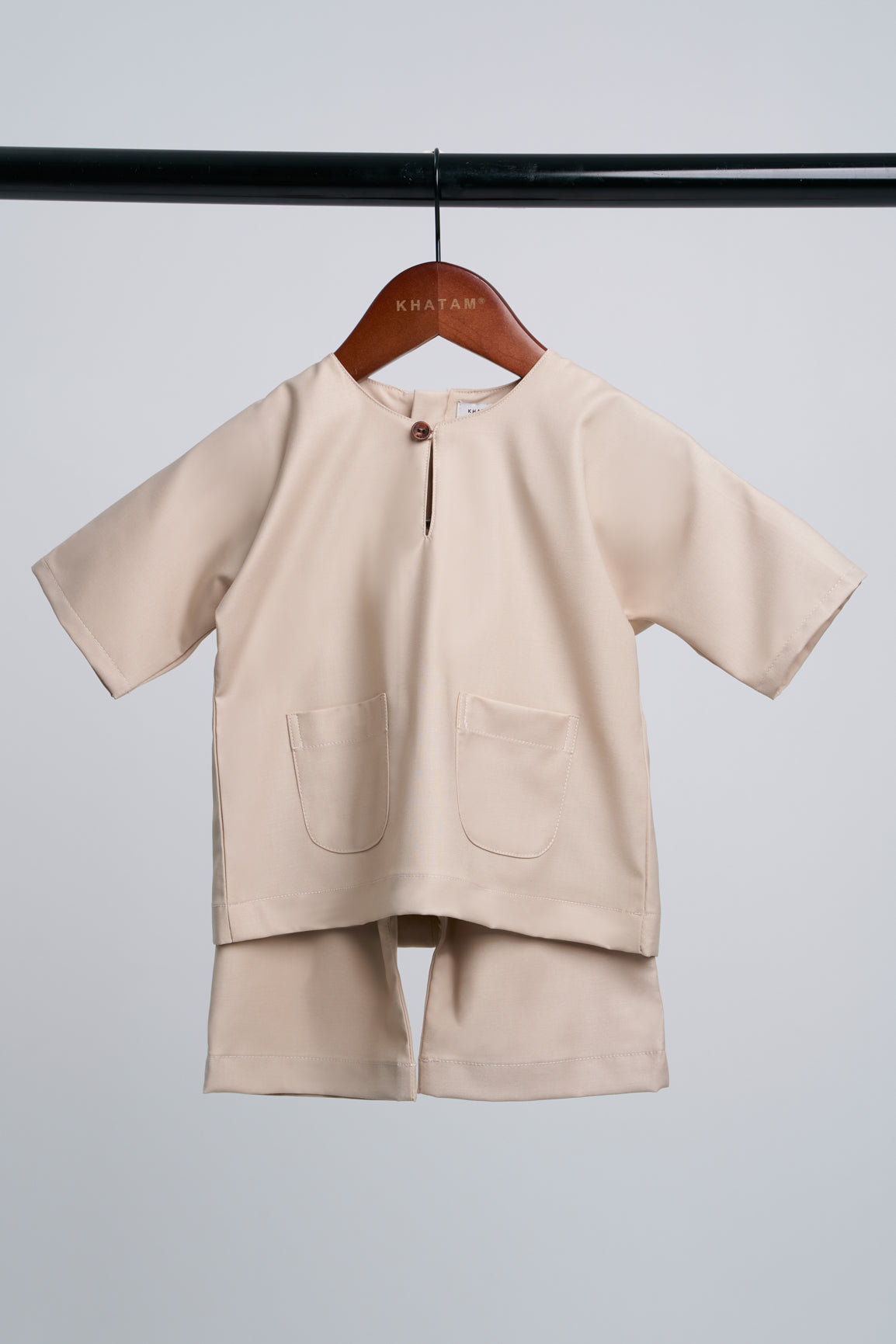 Patawali Baby Boys Baju Melayu Teluk Belanga - Ecru Beige