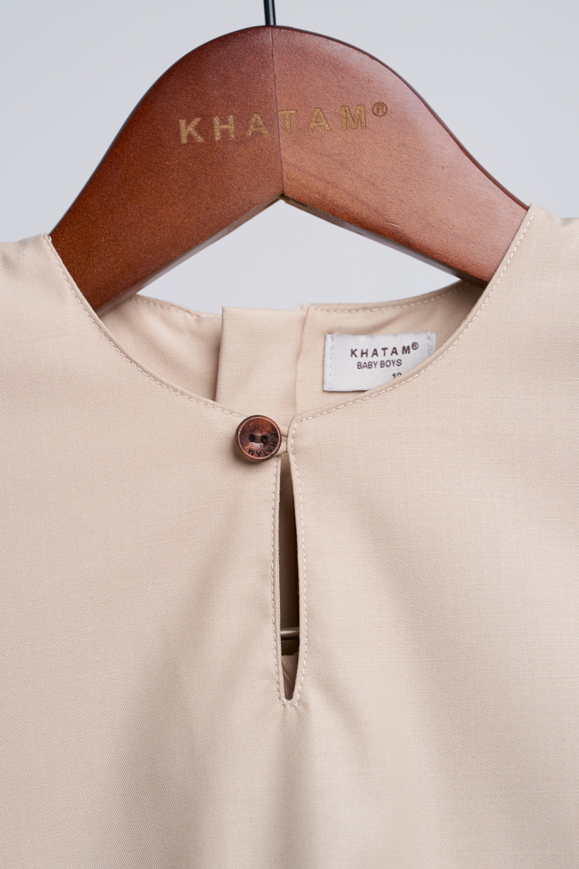 Patawali Baby Boys Baju Melayu Teluk Belanga - Ecru Beige