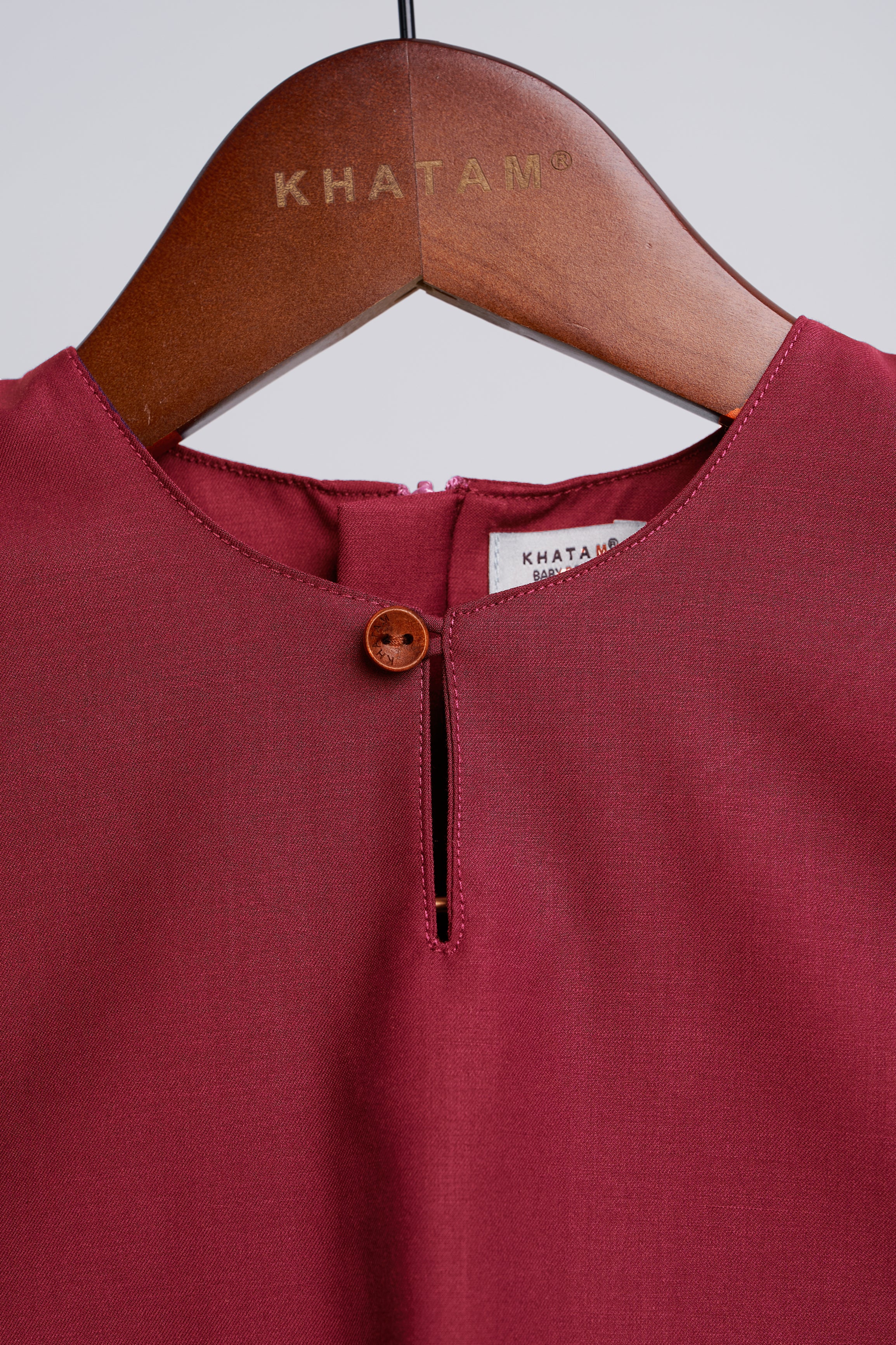 Patawali Baby Boys Baju Melayu Teluk Belanga - Mahogany Red