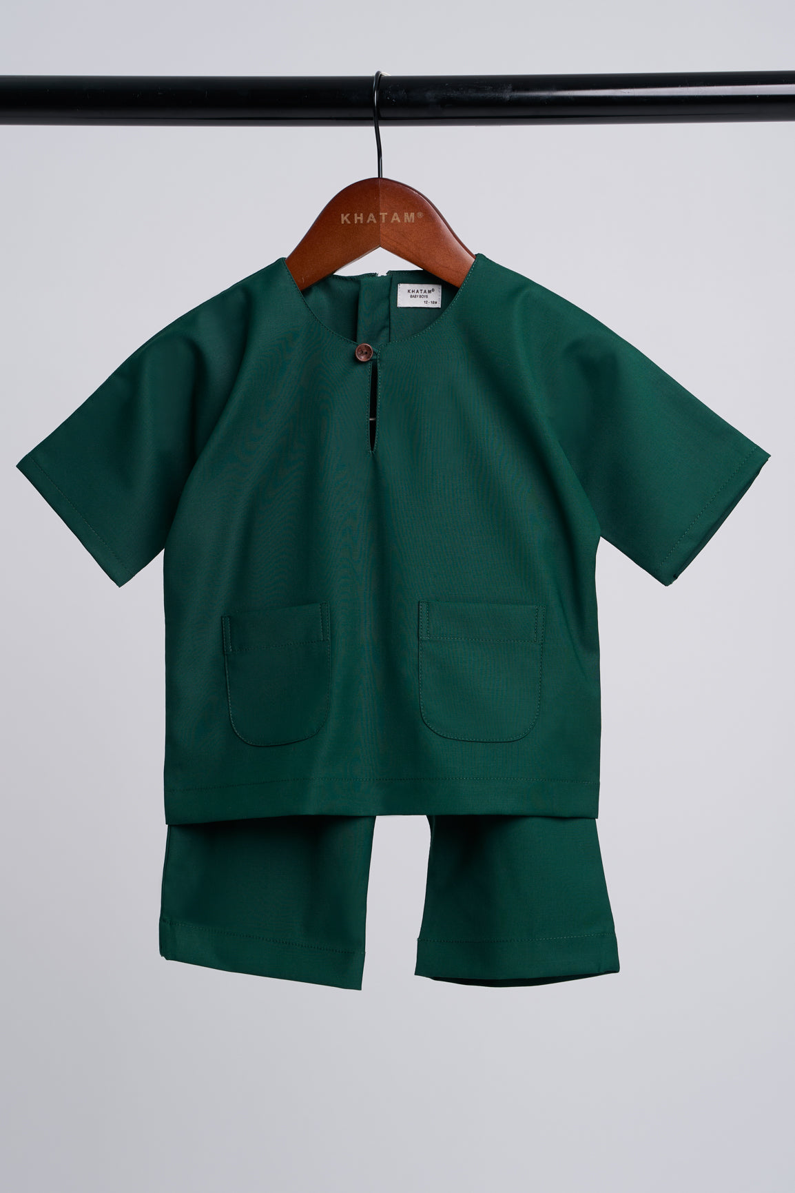 Patawali Baby Boys Baju Melayu Teluk Belanga - Emerald Green