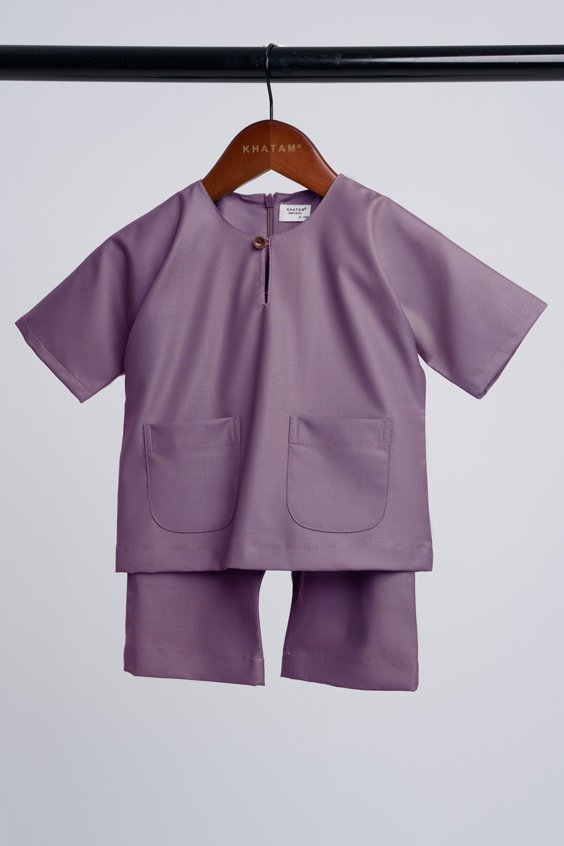 Patawali Baby Boys Baju Melayu Teluk Belanga - Dusty Lilac