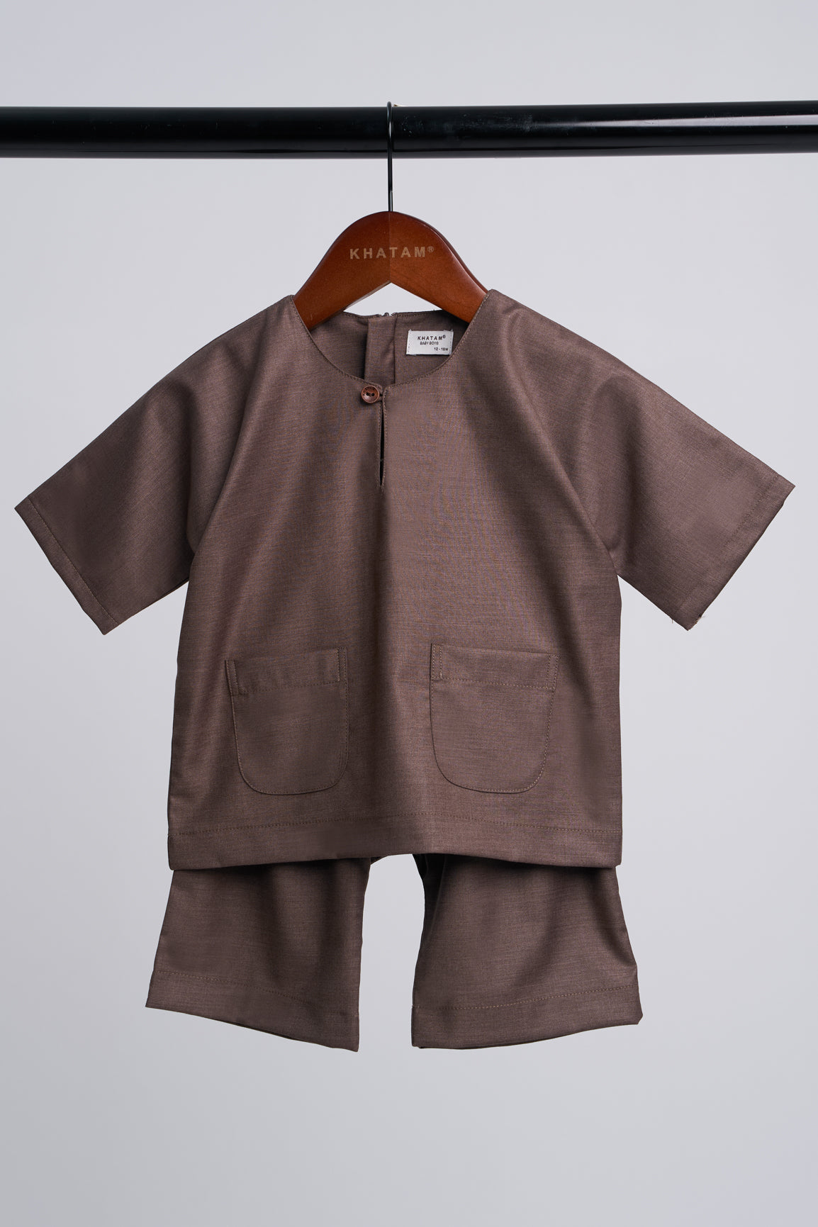 Patawali Baby Boys Baju Melayu Teluk Belanga - Espresso