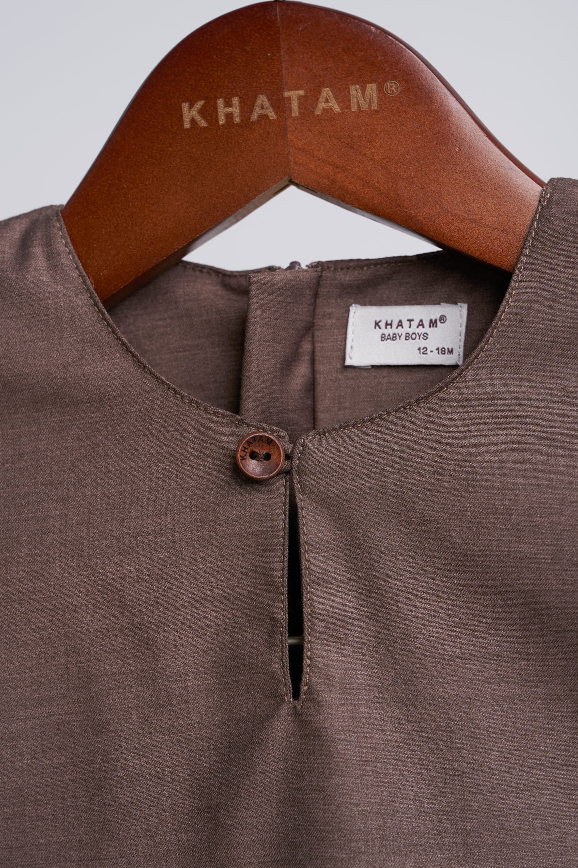 Patawali Baby Boys Baju Melayu Teluk Belanga - Espresso