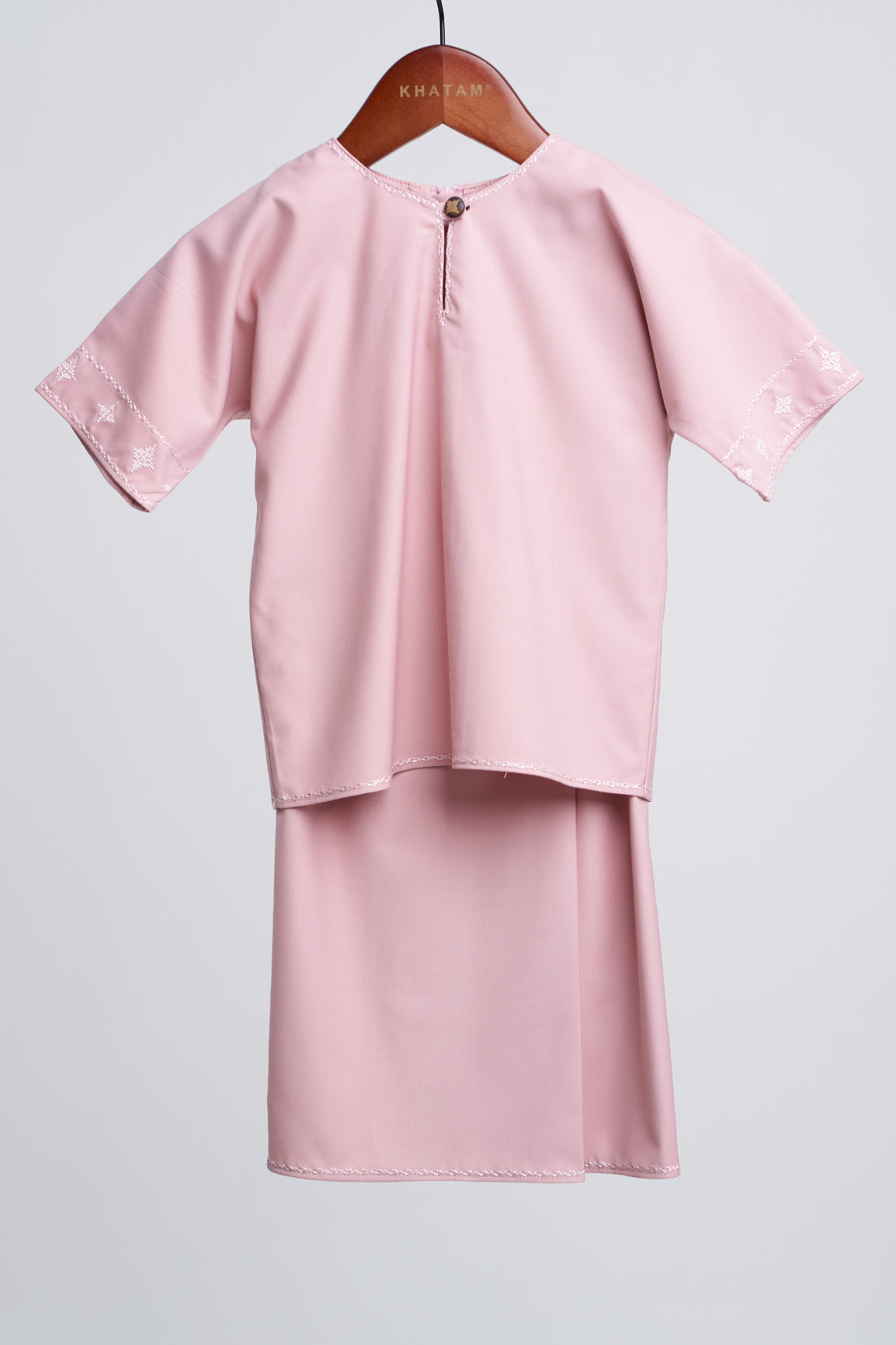 Patawali Baby Girls Baju Kurung - Soft Pink